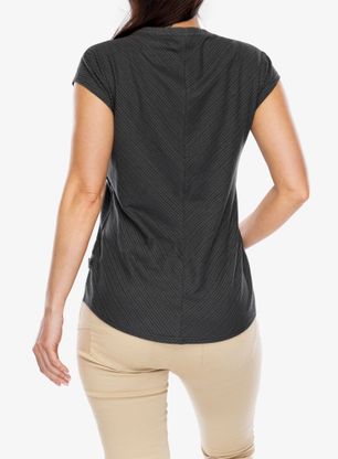 Dámské tričko Royal Robbins Vacationer V-Neck SS - asphalt str