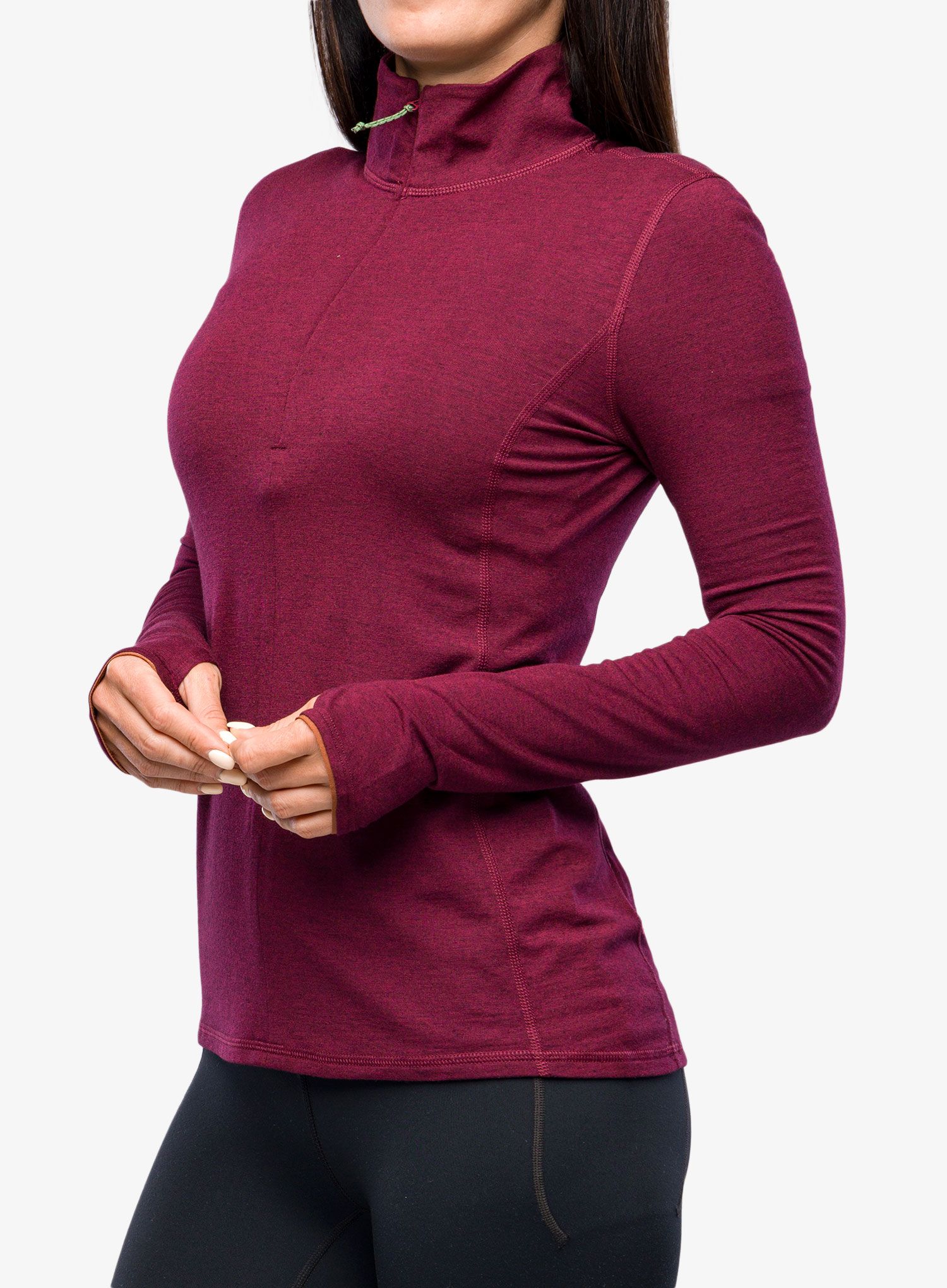 Dámská mikina Royal Robbins VentureLayer 200 1/4 Zip LS - burnt grape htr