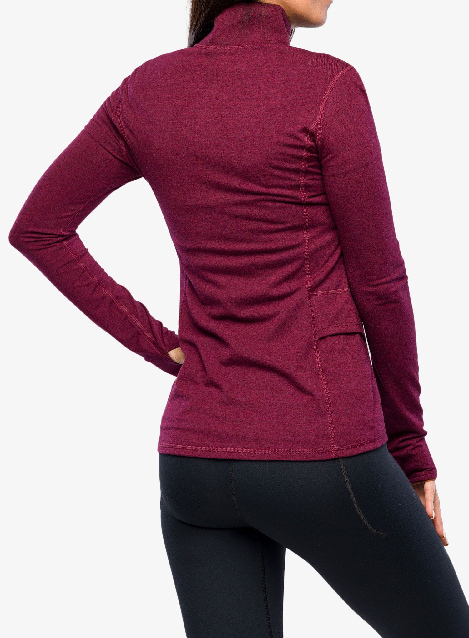Dámská mikina Royal Robbins VentureLayer 200 1/4 Zip LS - burnt grape htr