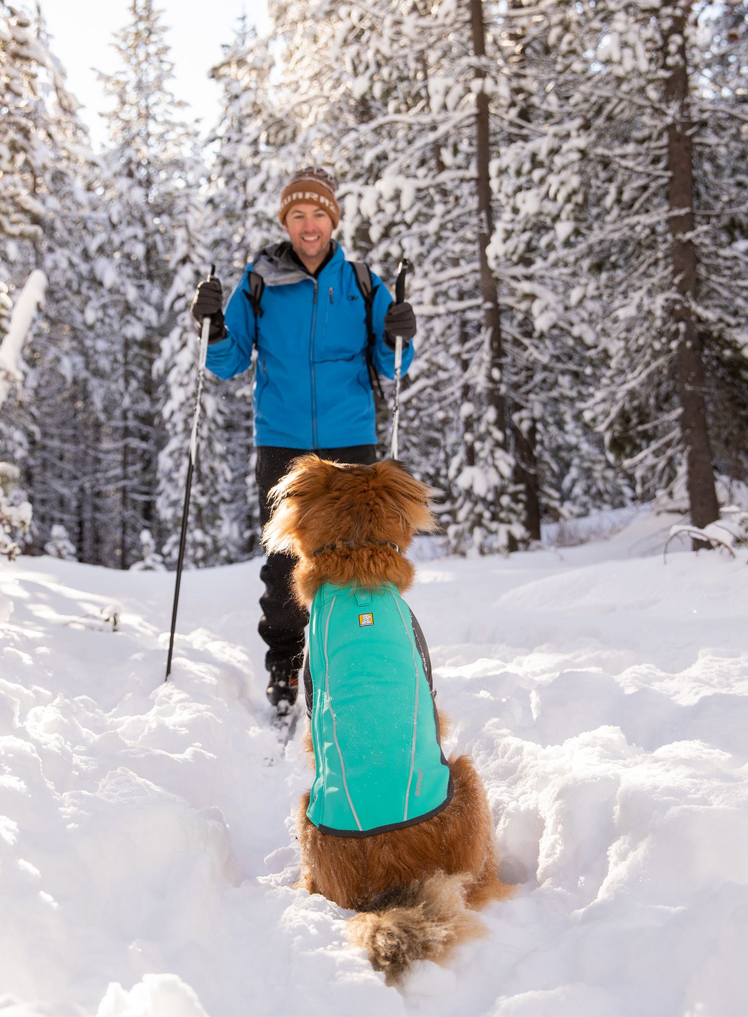 Pláštěnka pro psa Ruffwear Cloud Chaser Dog Jacket - aurora teal