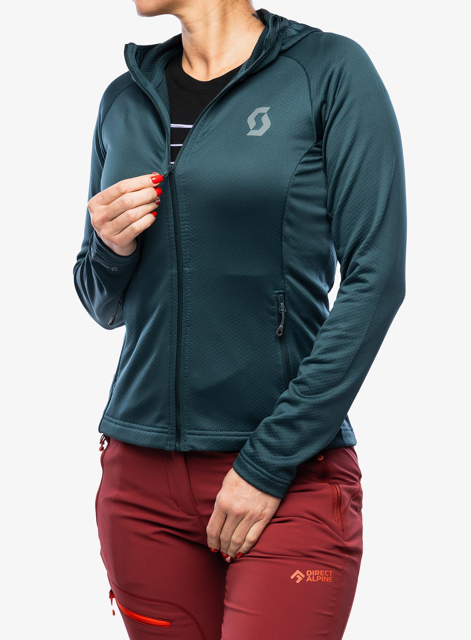Fleece mikina dámská SCOTT Defined Tech Hoody - green