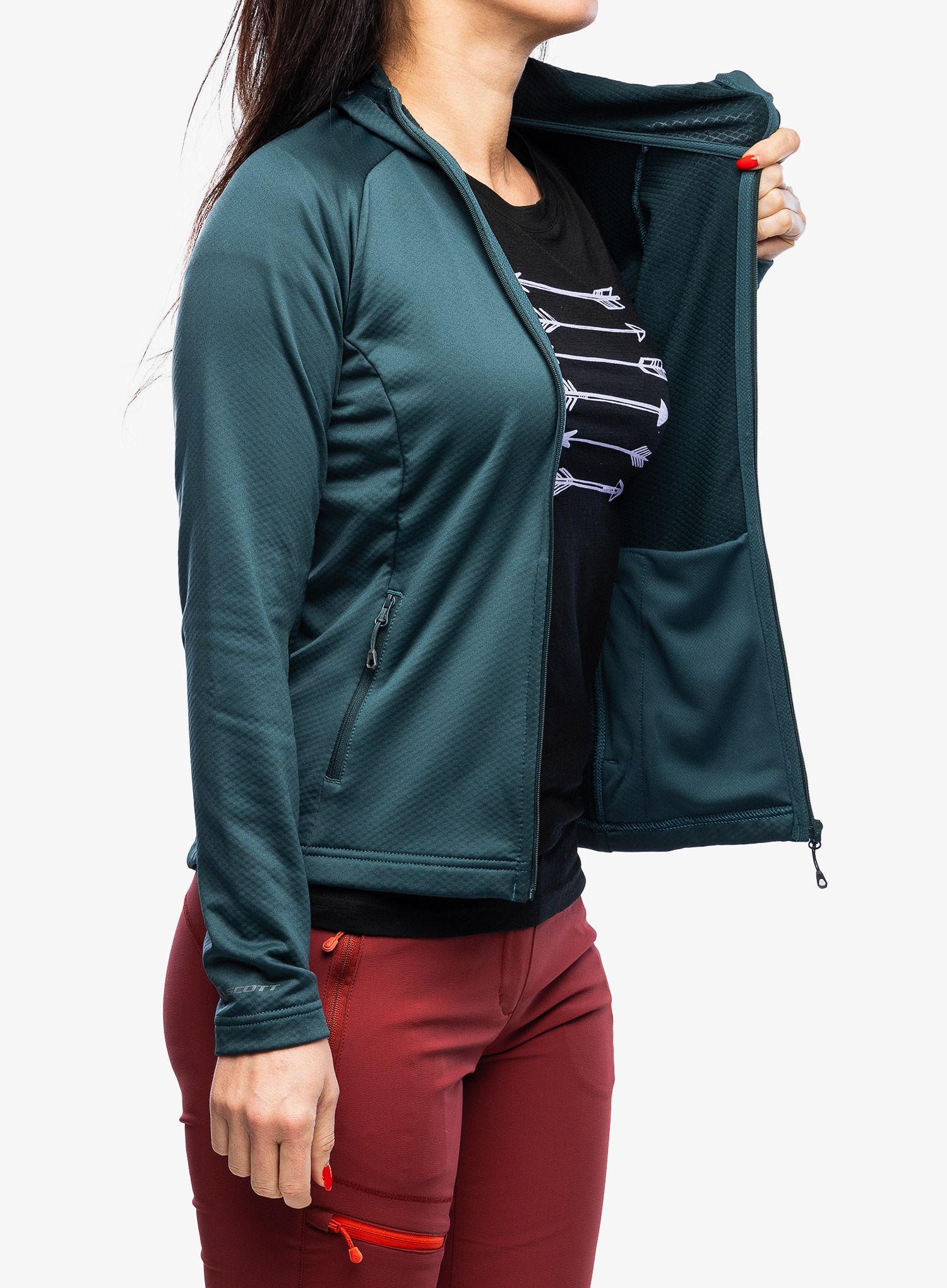 Fleece mikina dámská SCOTT Defined Tech Hoody - green