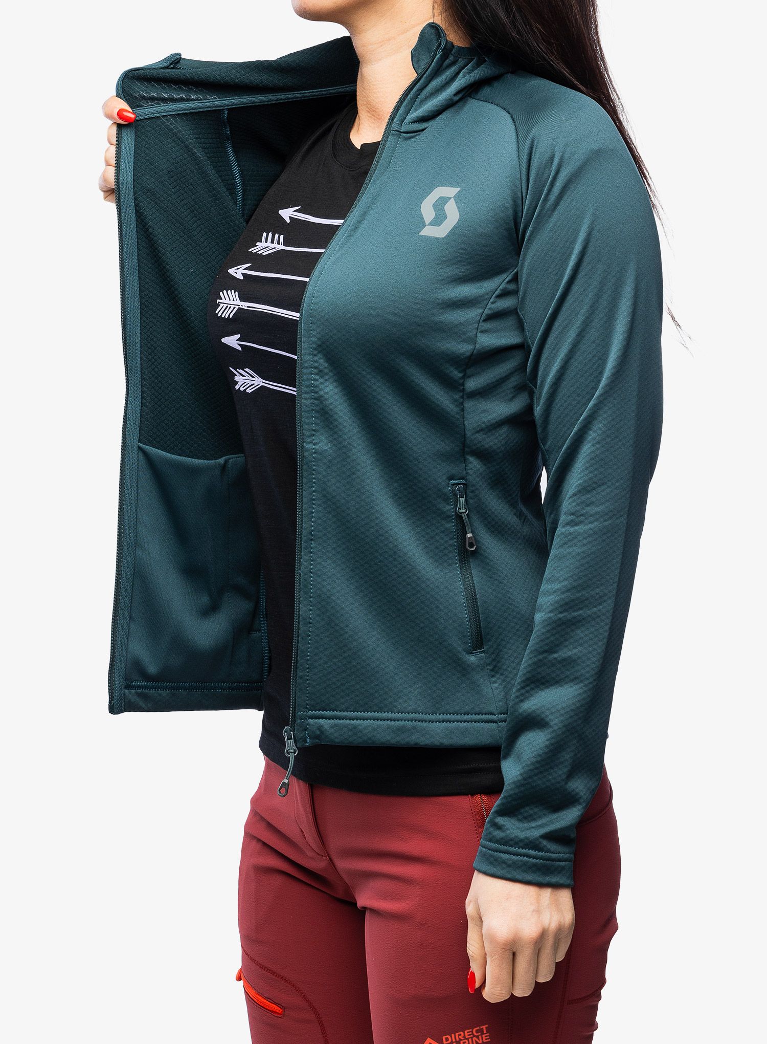 Fleece mikina dámská SCOTT Defined Tech Hoody - green