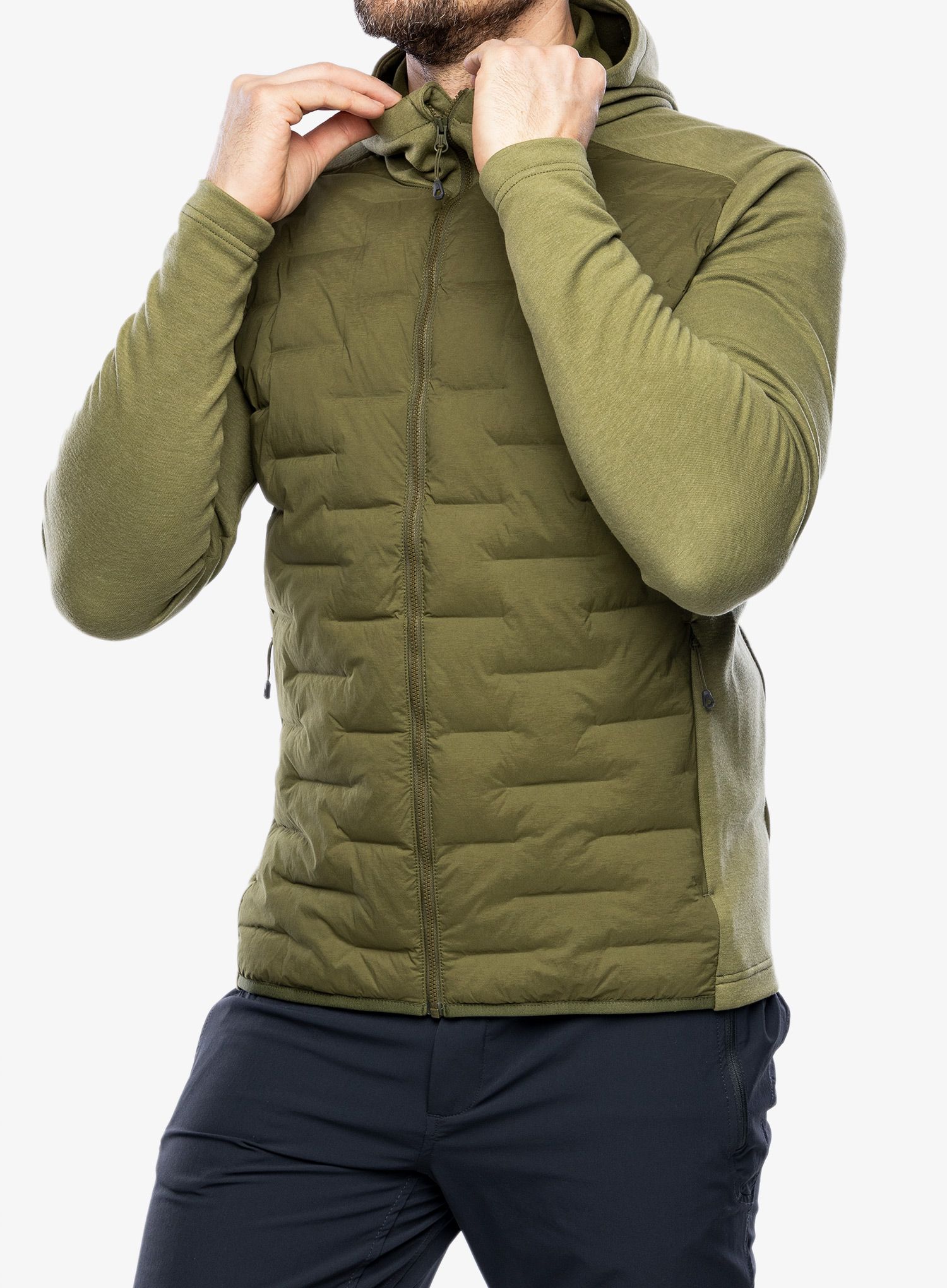 Bunda SCOTT Defined Warm Hybrid Hoody - fir green