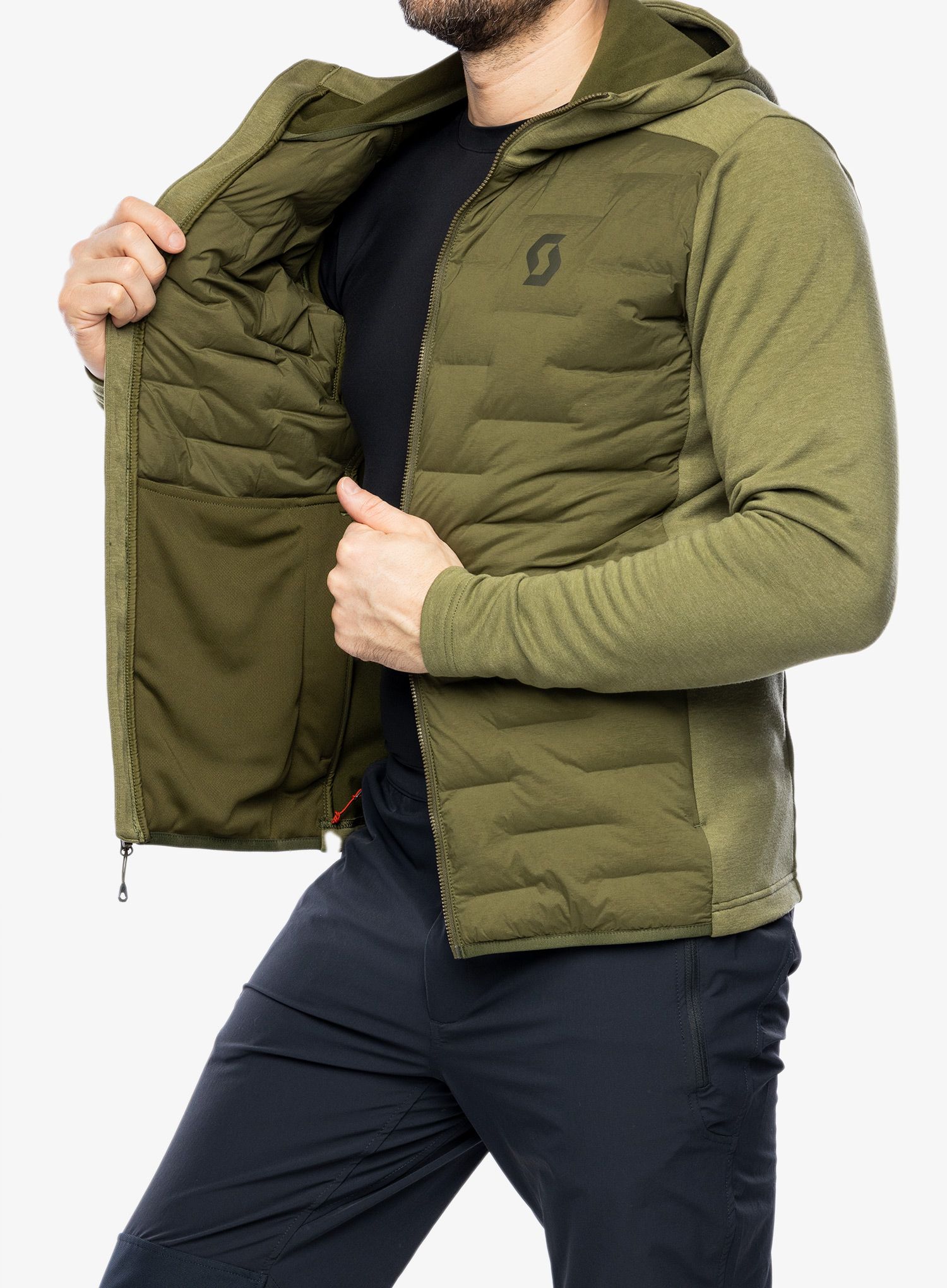 Bunda SCOTT Defined Warm Hybrid Hoody - fir green