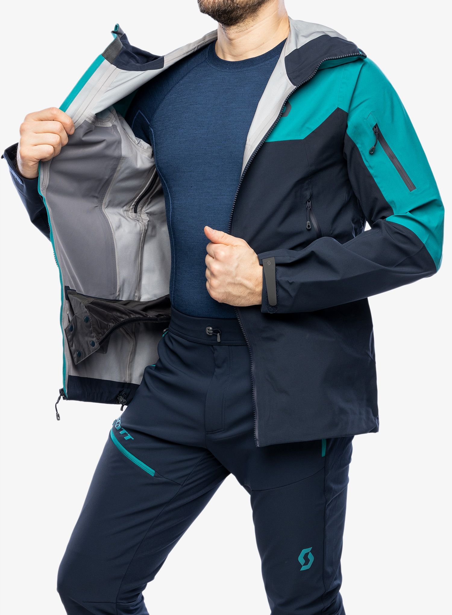 Bunda s membránou SCOTT Explorair 3L Jacket - winter green/dark blue