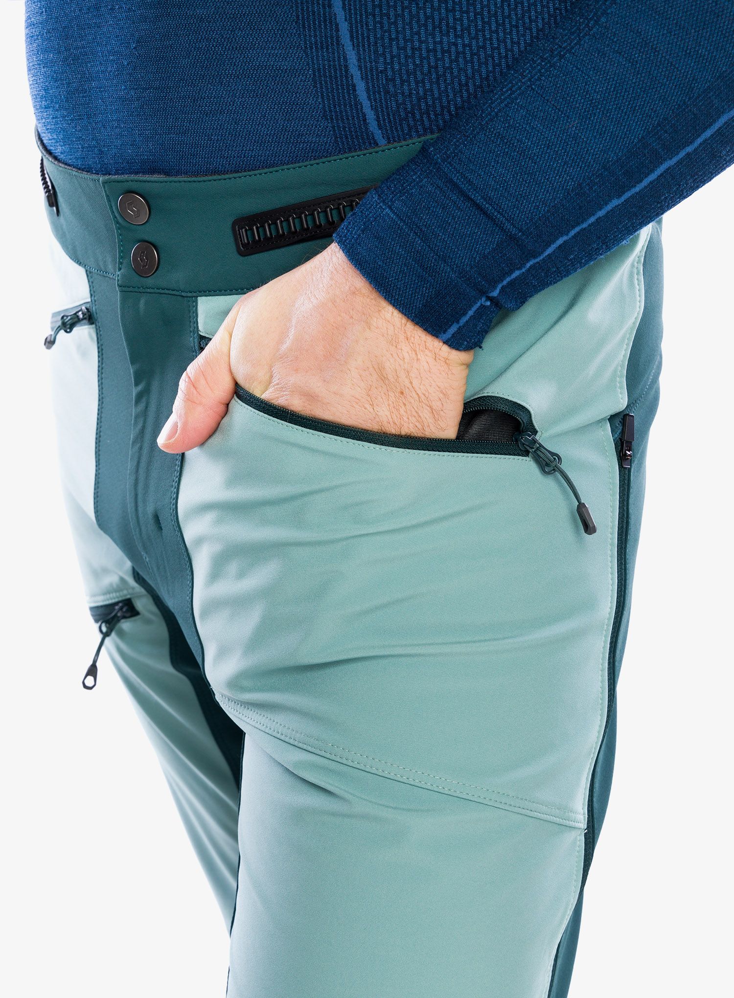 Softshell kalhoty SCOTT Explorair Softshell Pro Pants - aruba green/northern mint grn