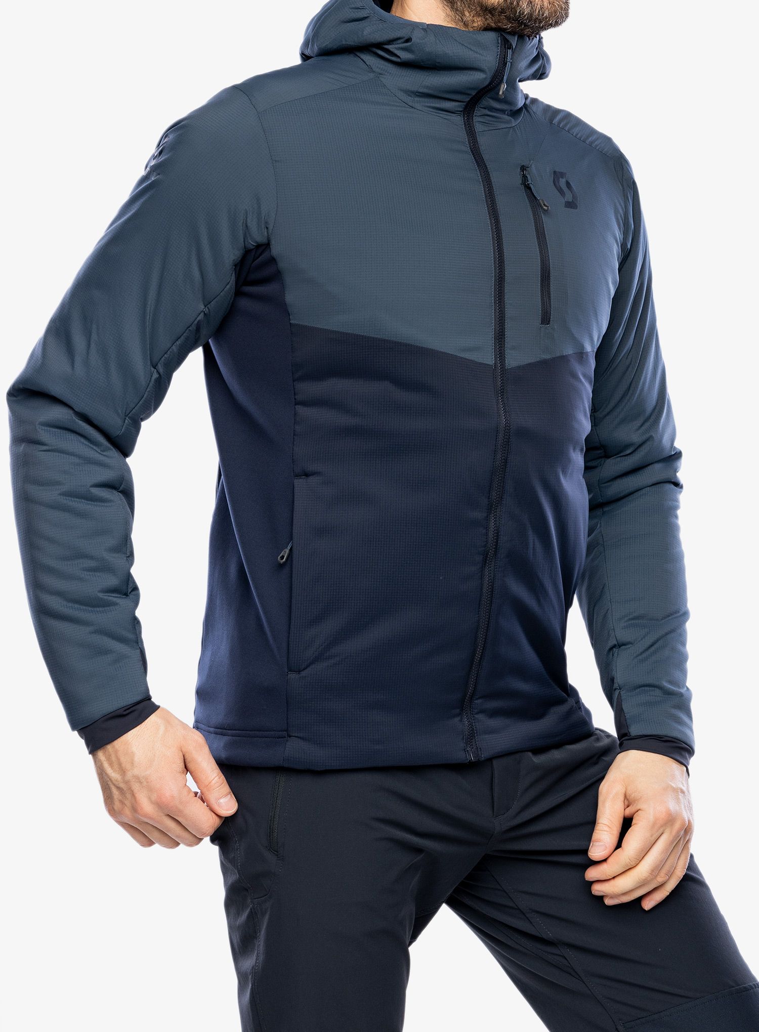 Zateplená bunda SCOTT Hoody M's Insuloft Light - metal blue/dark blue