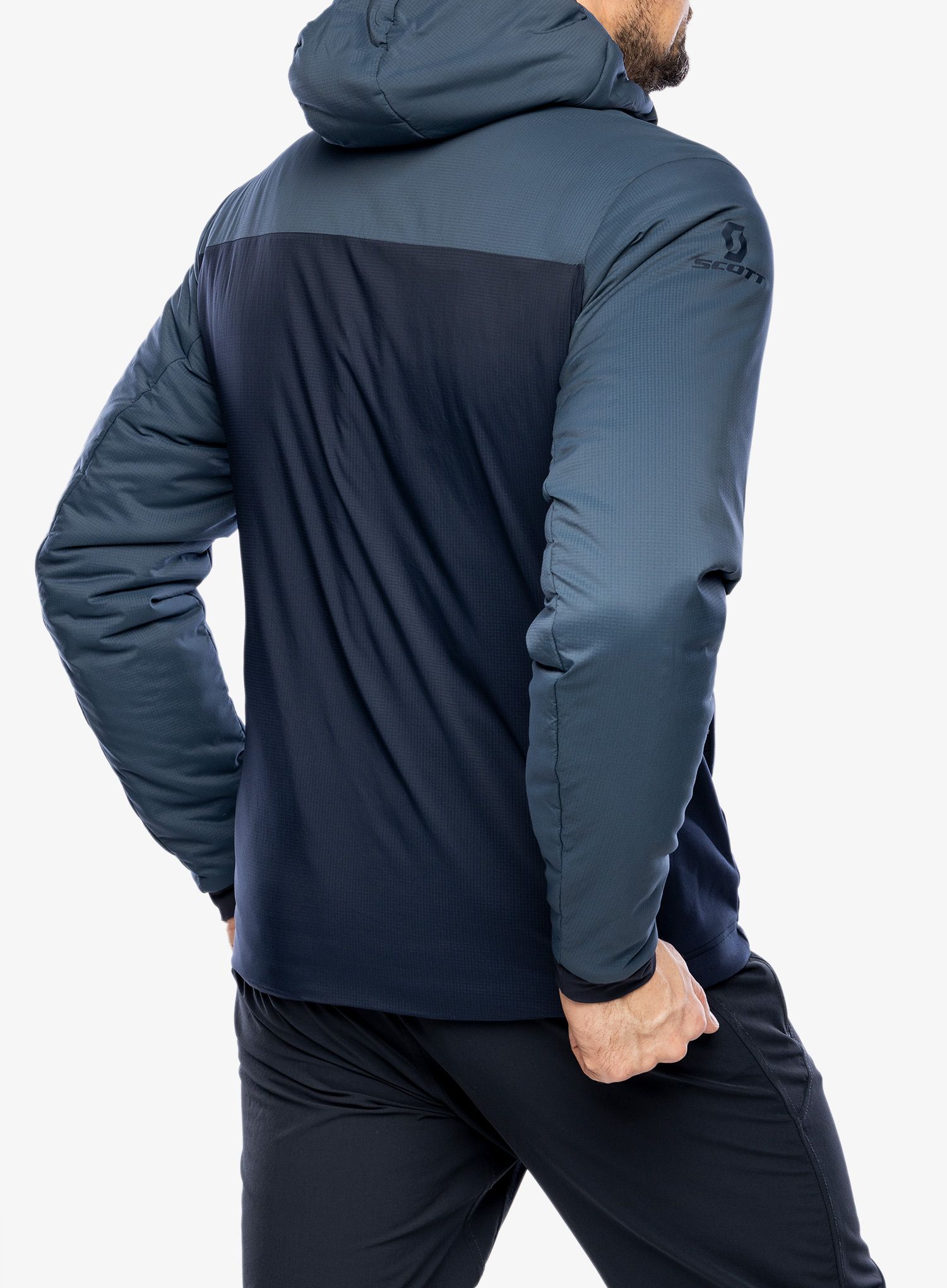Zateplená bunda SCOTT Hoody M's Insuloft Light - metal blue/dark blue