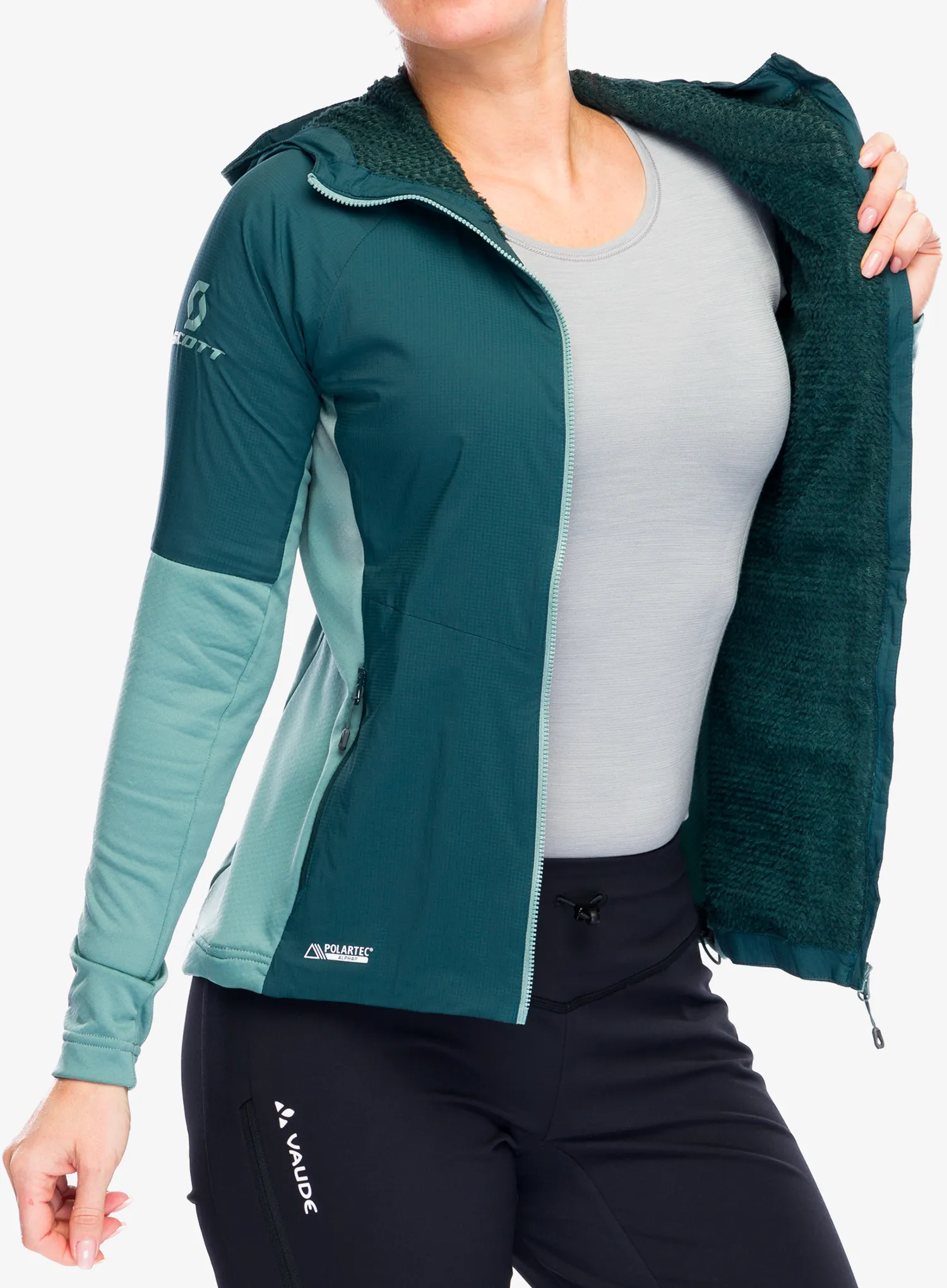 Damska bunda SCOTT Hoody W's Explorair Alpha - aruba green/northern