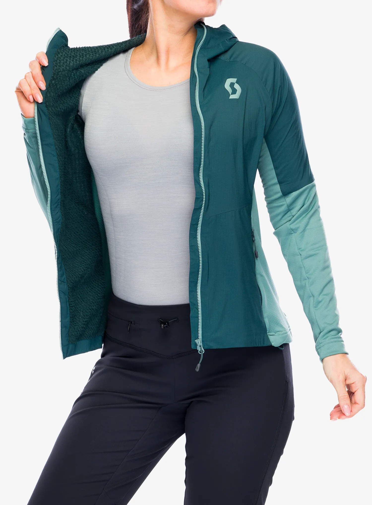 Damska bunda SCOTT Hoody W's Explorair Alpha - aruba green/northern