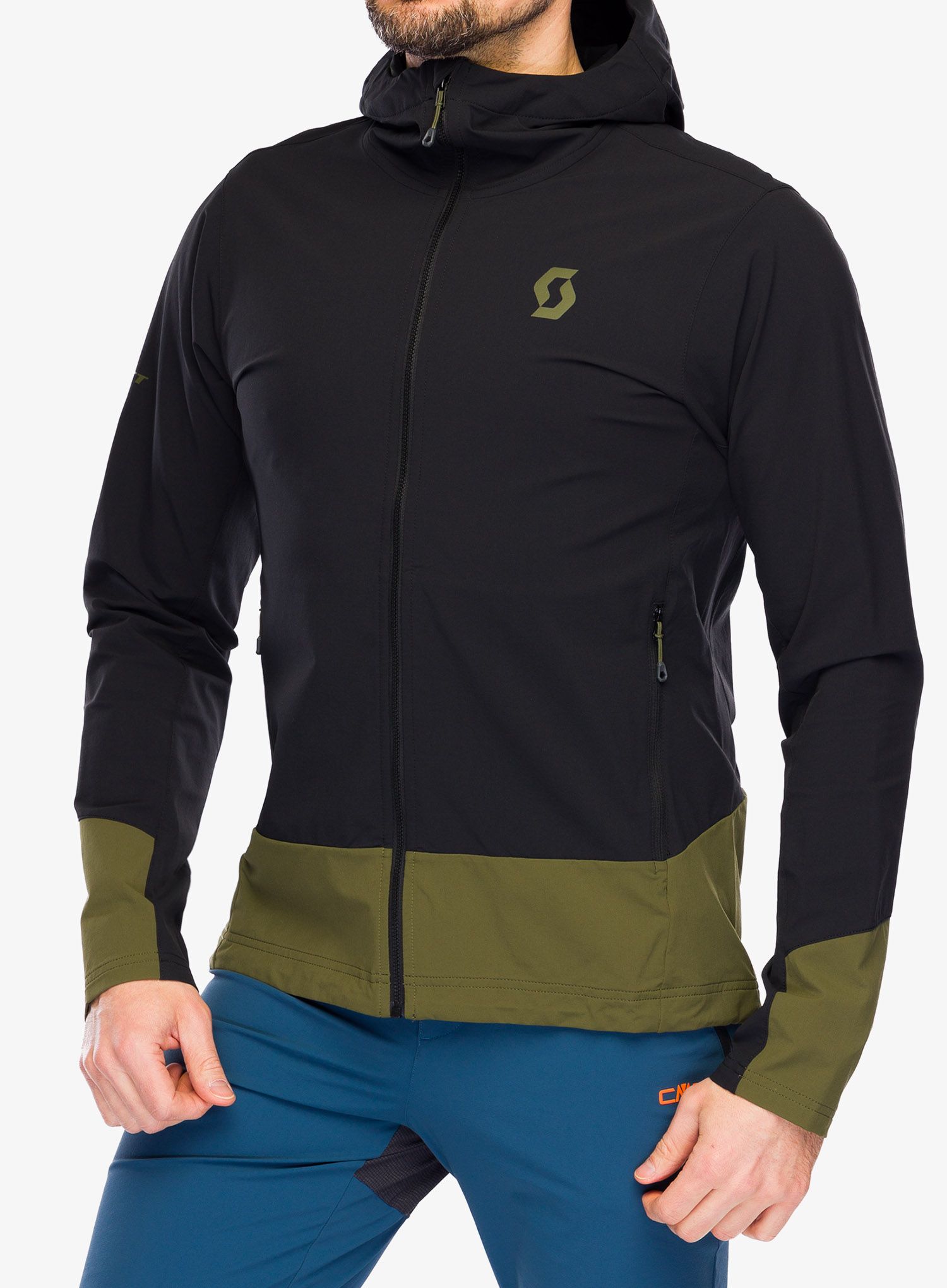 Softshellová bunda SCOTT JKT Explorair Softshell SL - black/fir green