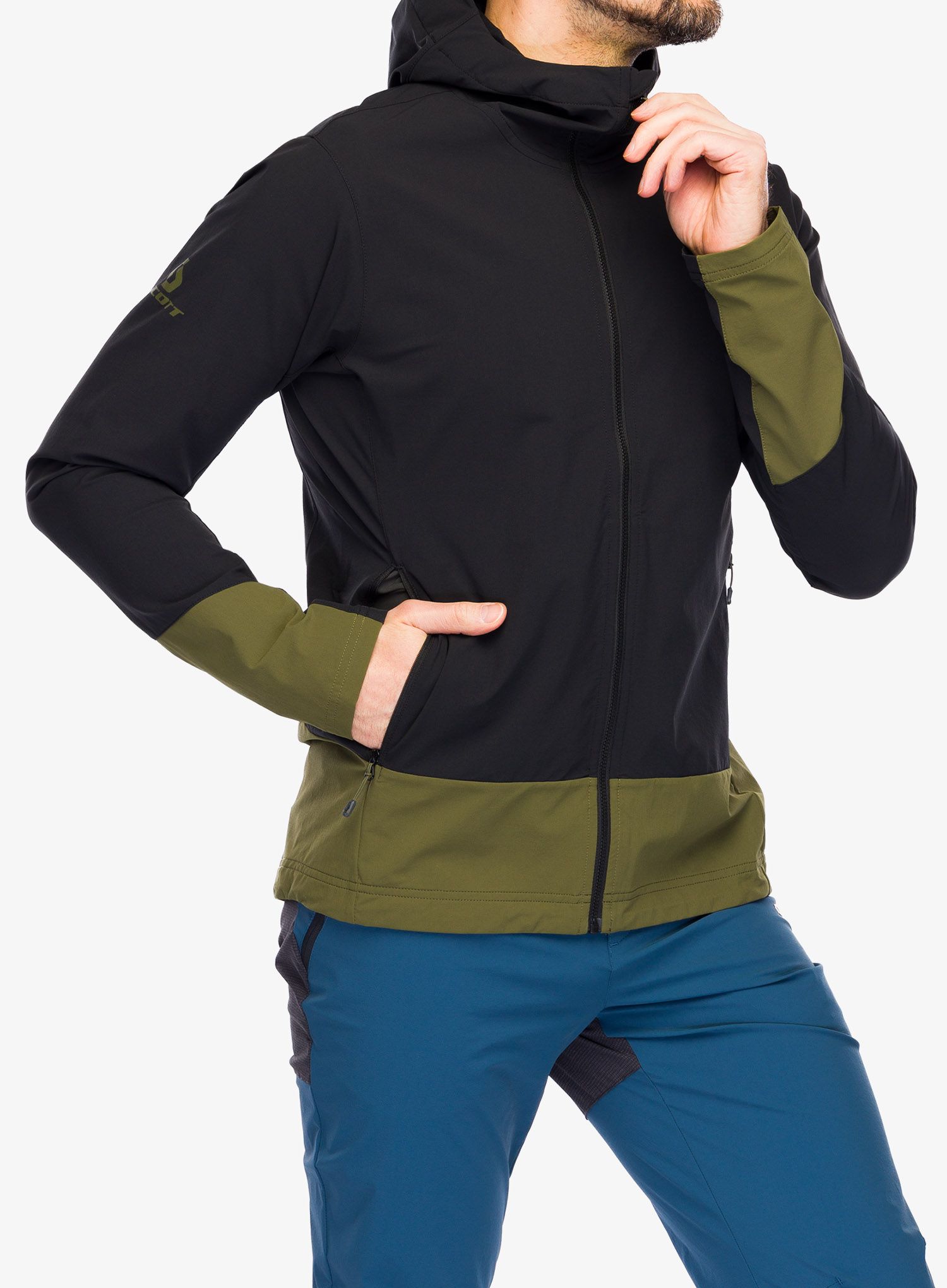 Softshellová bunda SCOTT JKT Explorair Softshell SL - black/fir green