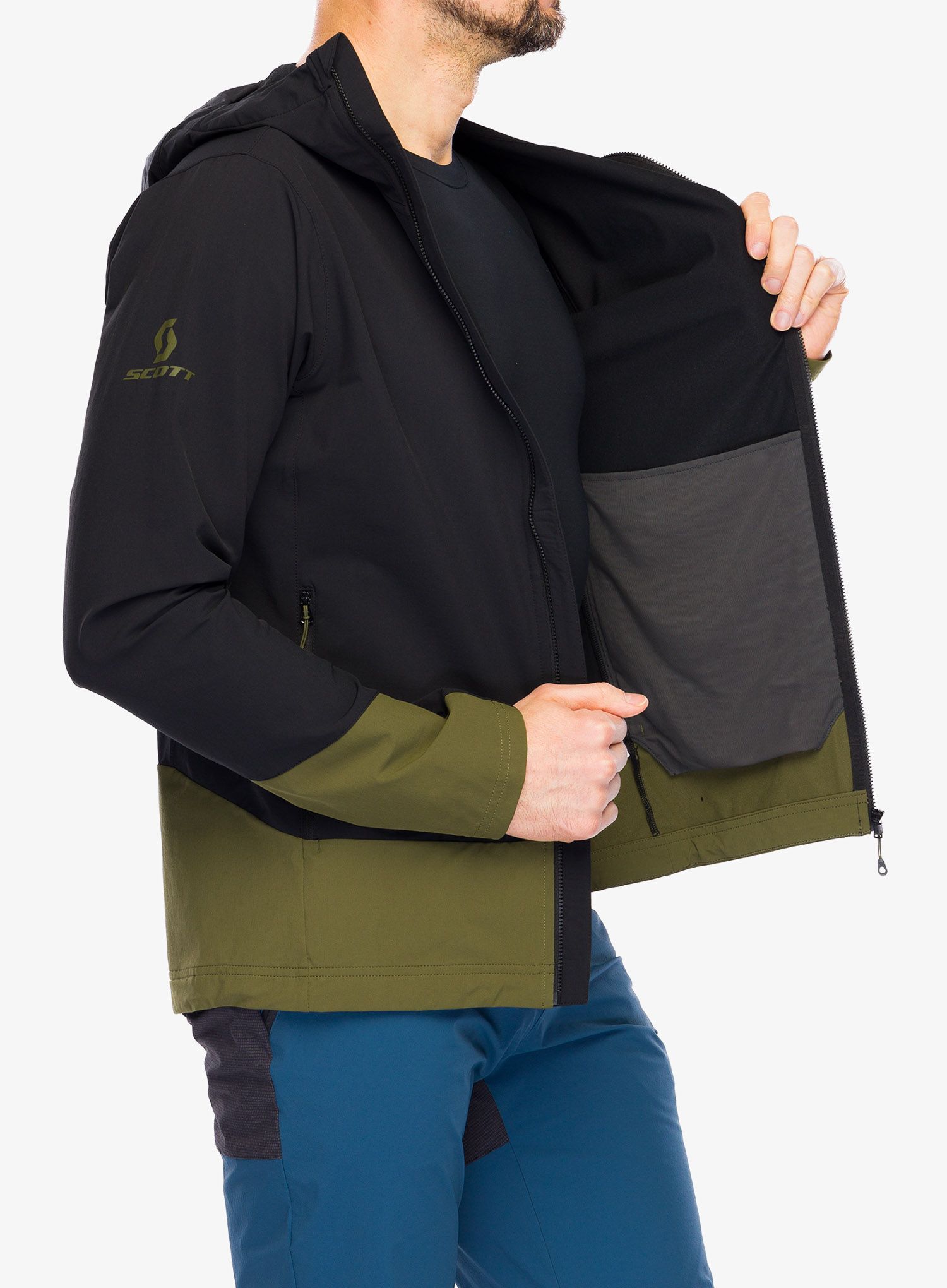 Softshellová bunda SCOTT JKT Explorair Softshell SL - black/fir green