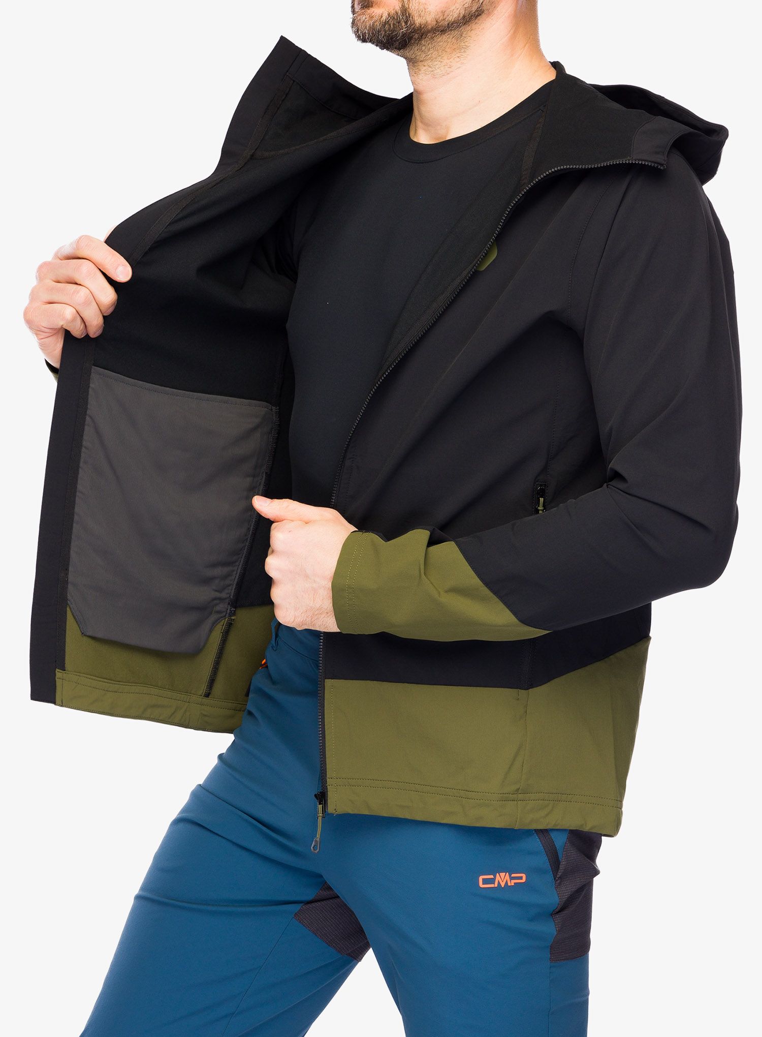 Softshellová bunda SCOTT JKT Explorair Softshell SL - black/fir green
