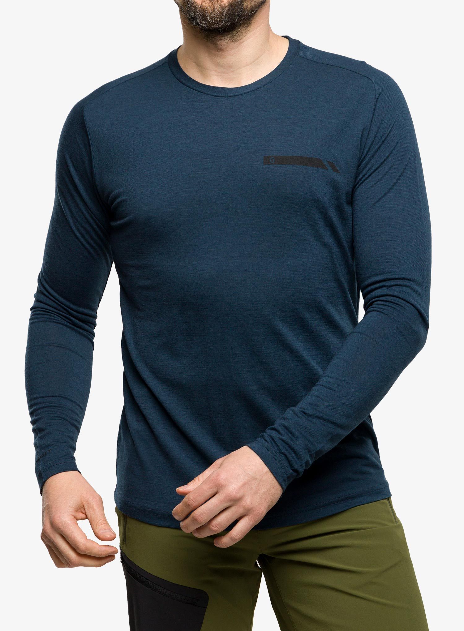 Mikina na běhání SCOTT Defined Merino L/S - metal blue