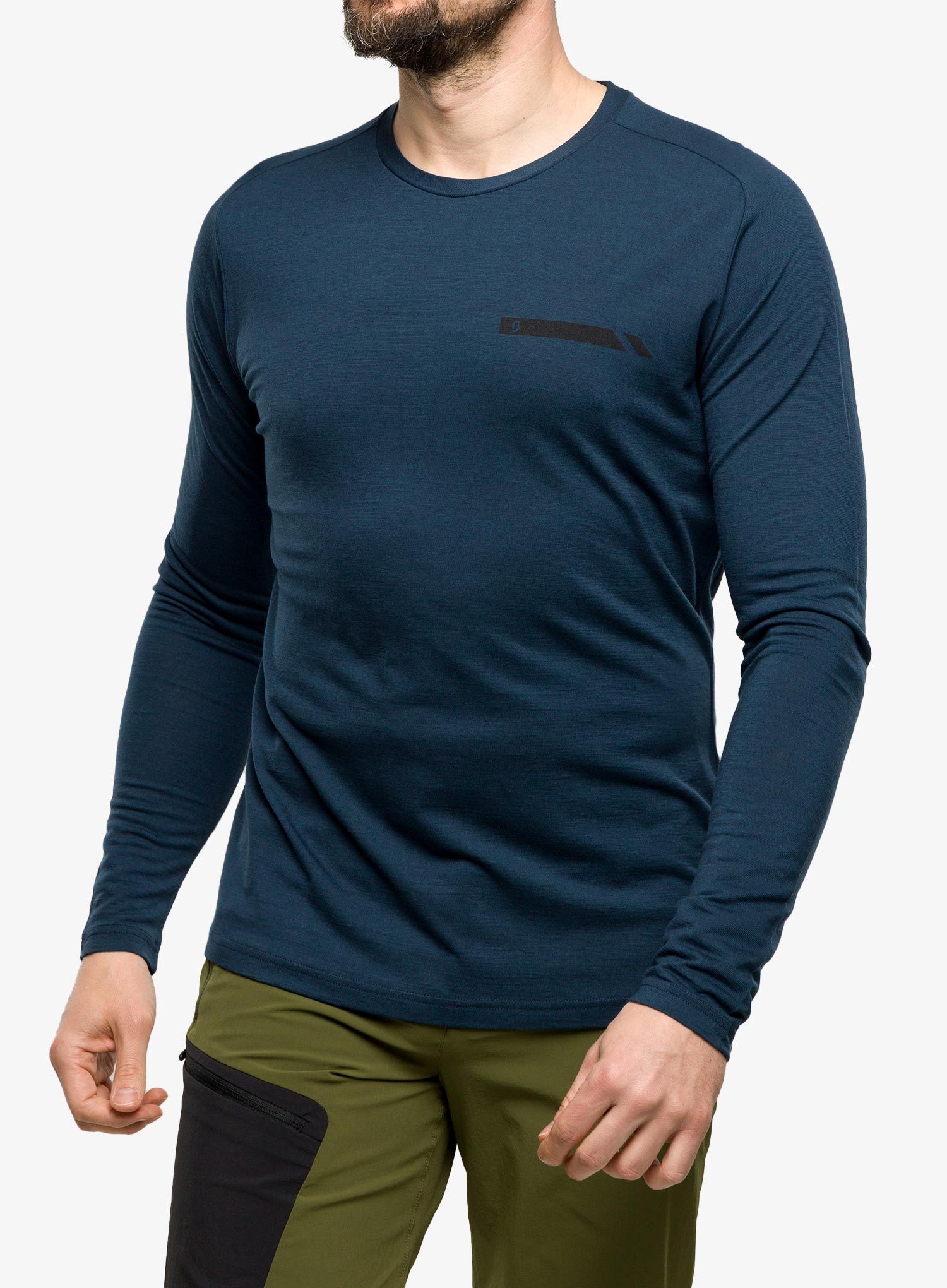 Mikina na běhání SCOTT Defined Merino L/S - metal blue