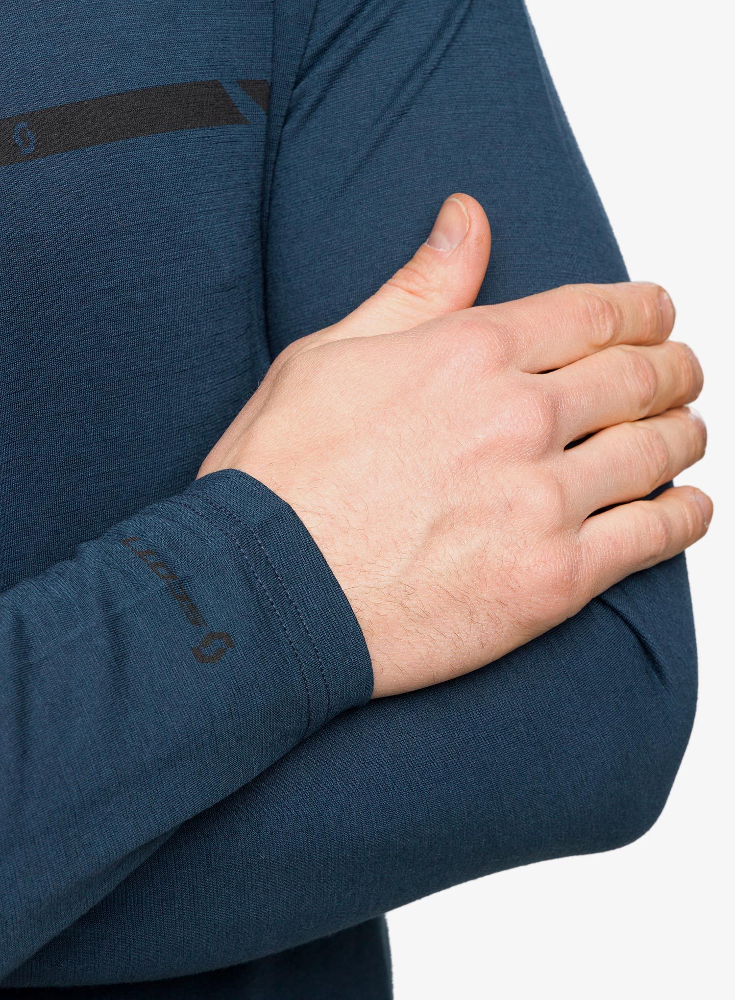 Mikina na běhání SCOTT Defined Merino L/S - metal blue