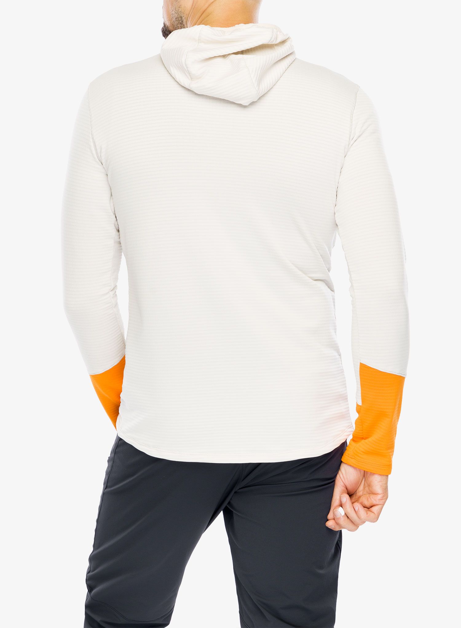 Fleece mikina SCOTT Hoody Defined Light - dust white/flash orange