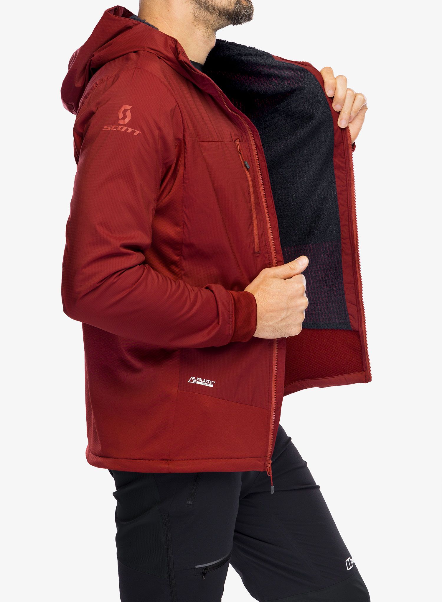 Bunda na skialpinismus SCOTT Hoody Explorair Alpha - wood red