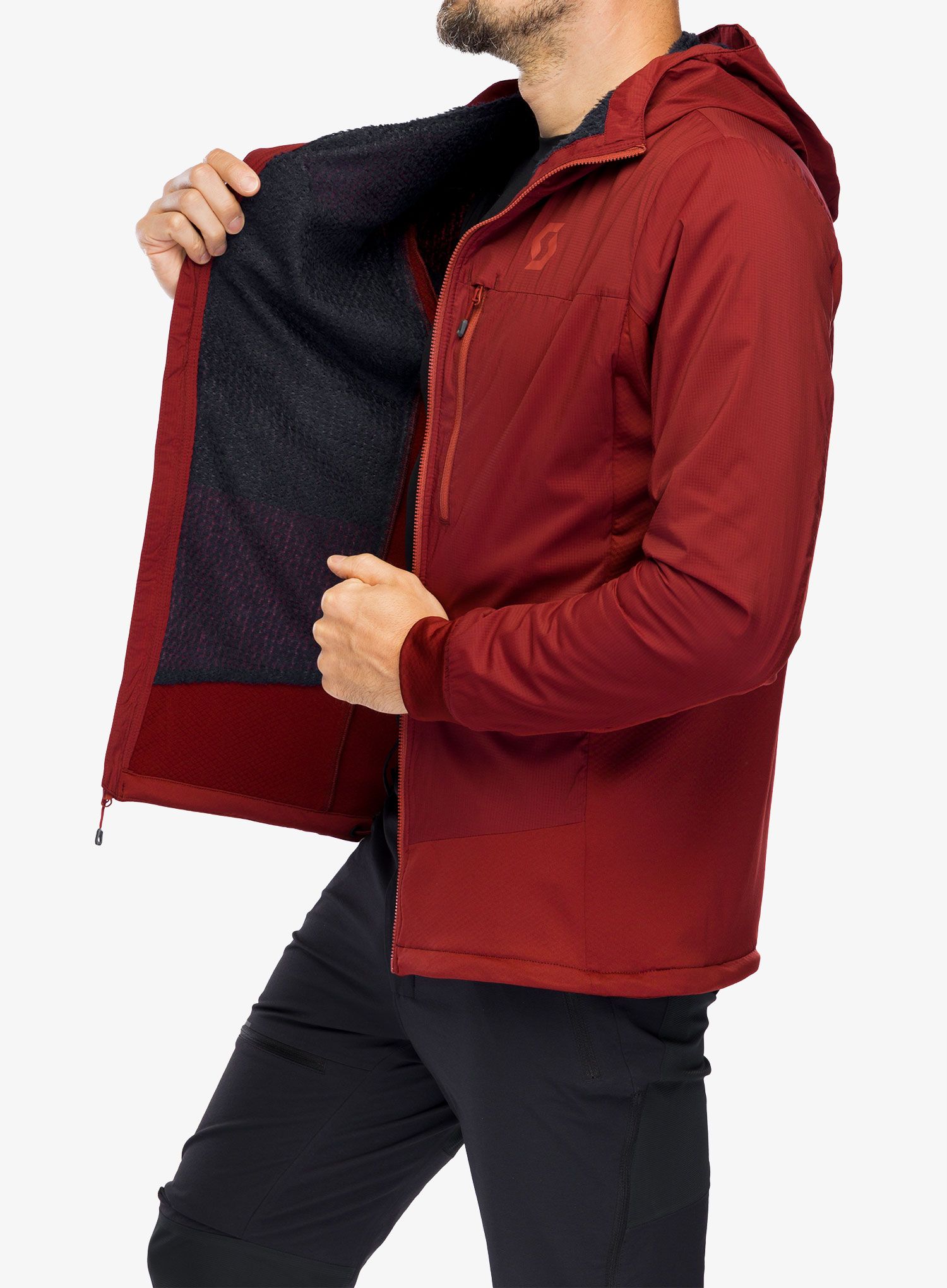 Bunda na skialpinismus SCOTT Hoody Explorair Alpha - wood red