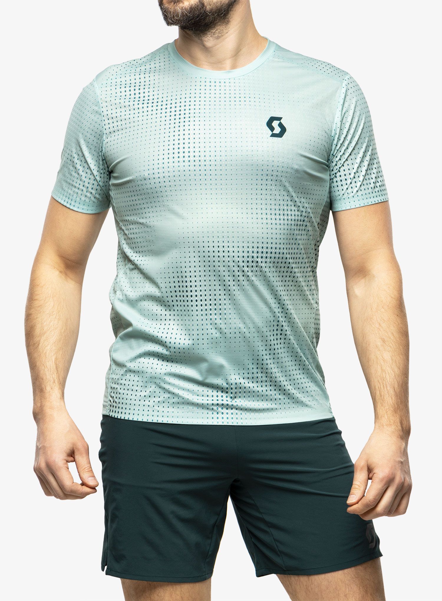Běžecké tričko SCOTT RC Run S/S - mineral green/aruba green