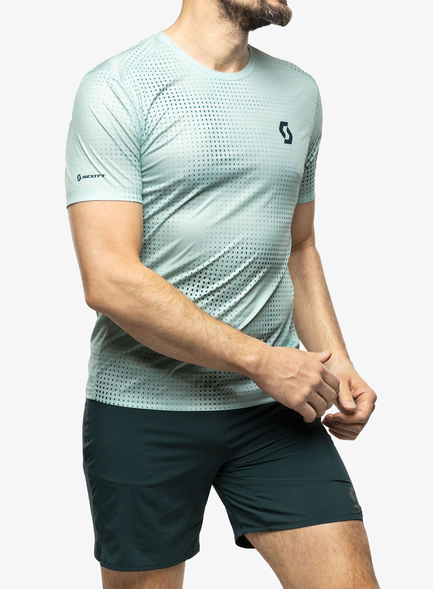Běžecké tričko SCOTT RC Run S/S - mineral green/aruba green