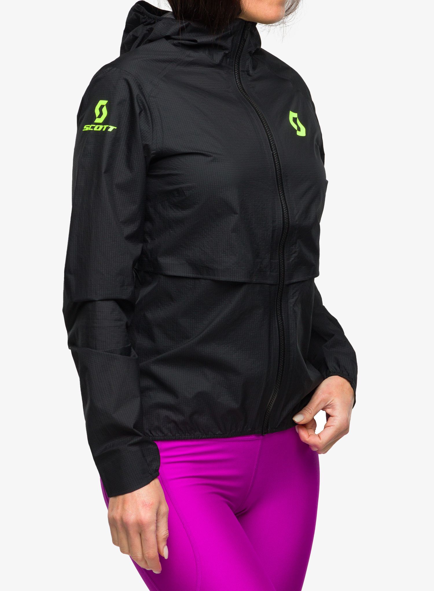Bunda na běhání dámská SCOTT RC Run Waterproof - black/yell