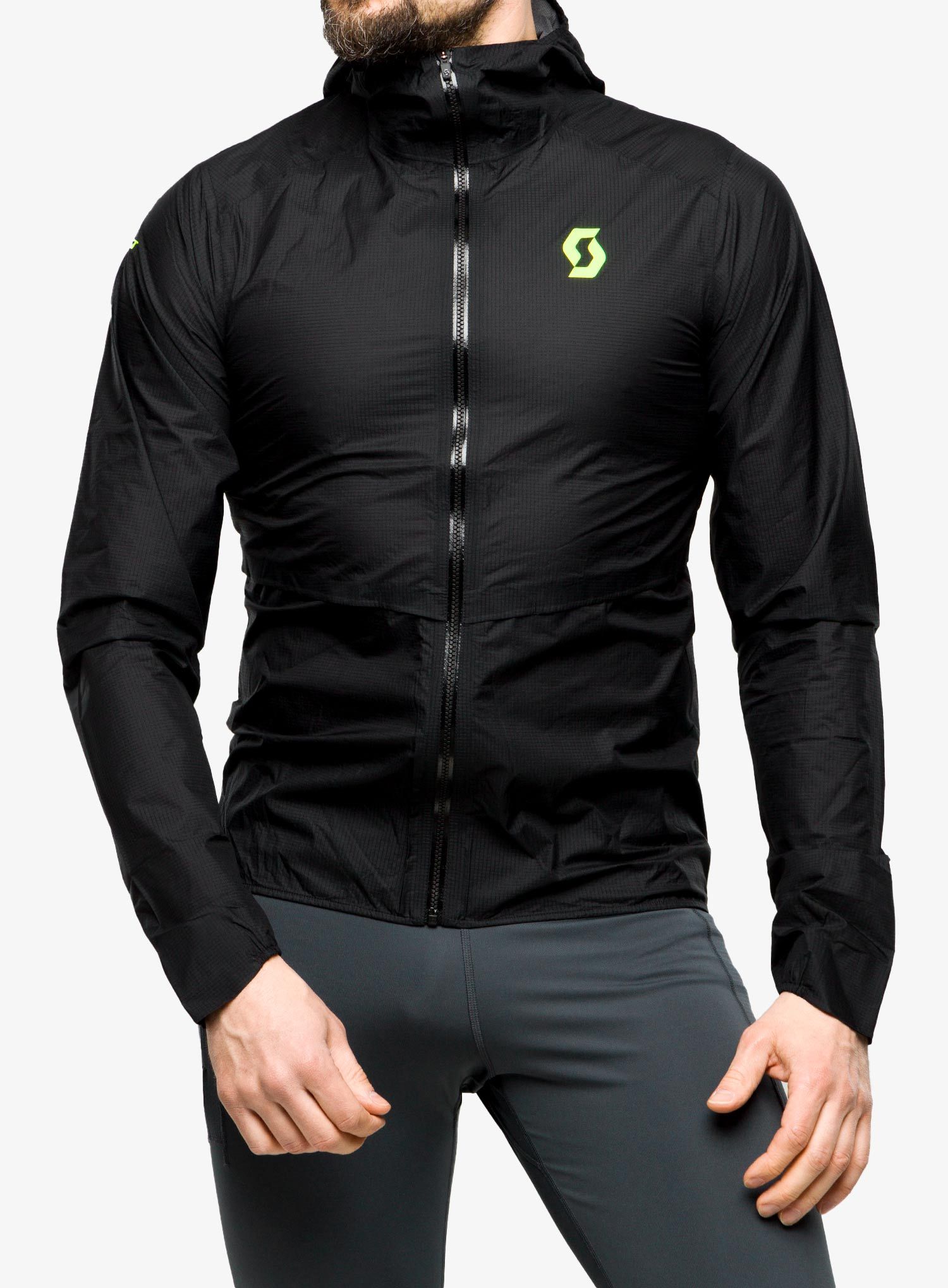 Bunda na běhání SCOTT RC Run Waterproof - black/yellow