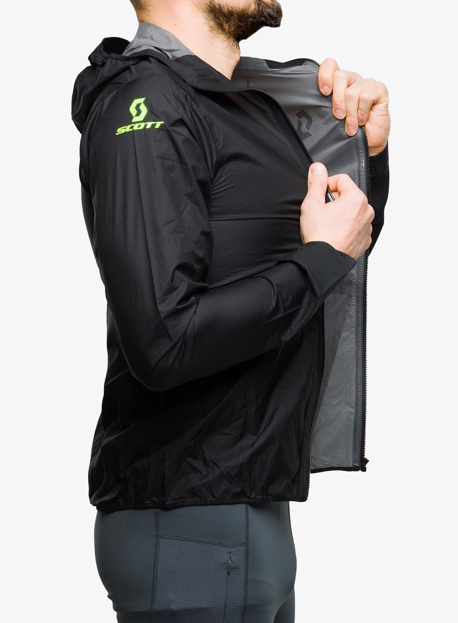 Bunda na běhání SCOTT RC Run Waterproof - black/yellow