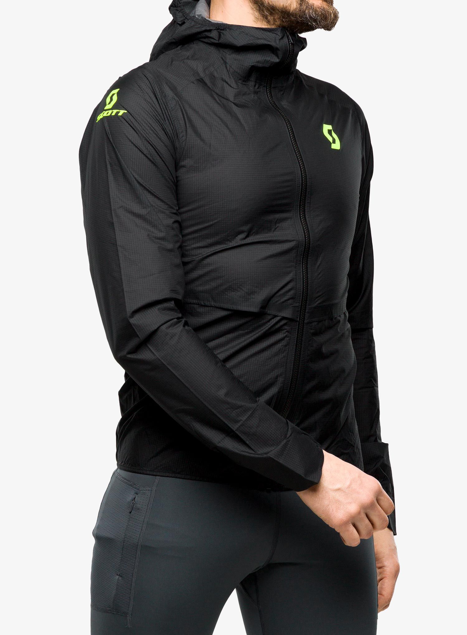 Bunda na běhání SCOTT RC Run Waterproof - black/yellow