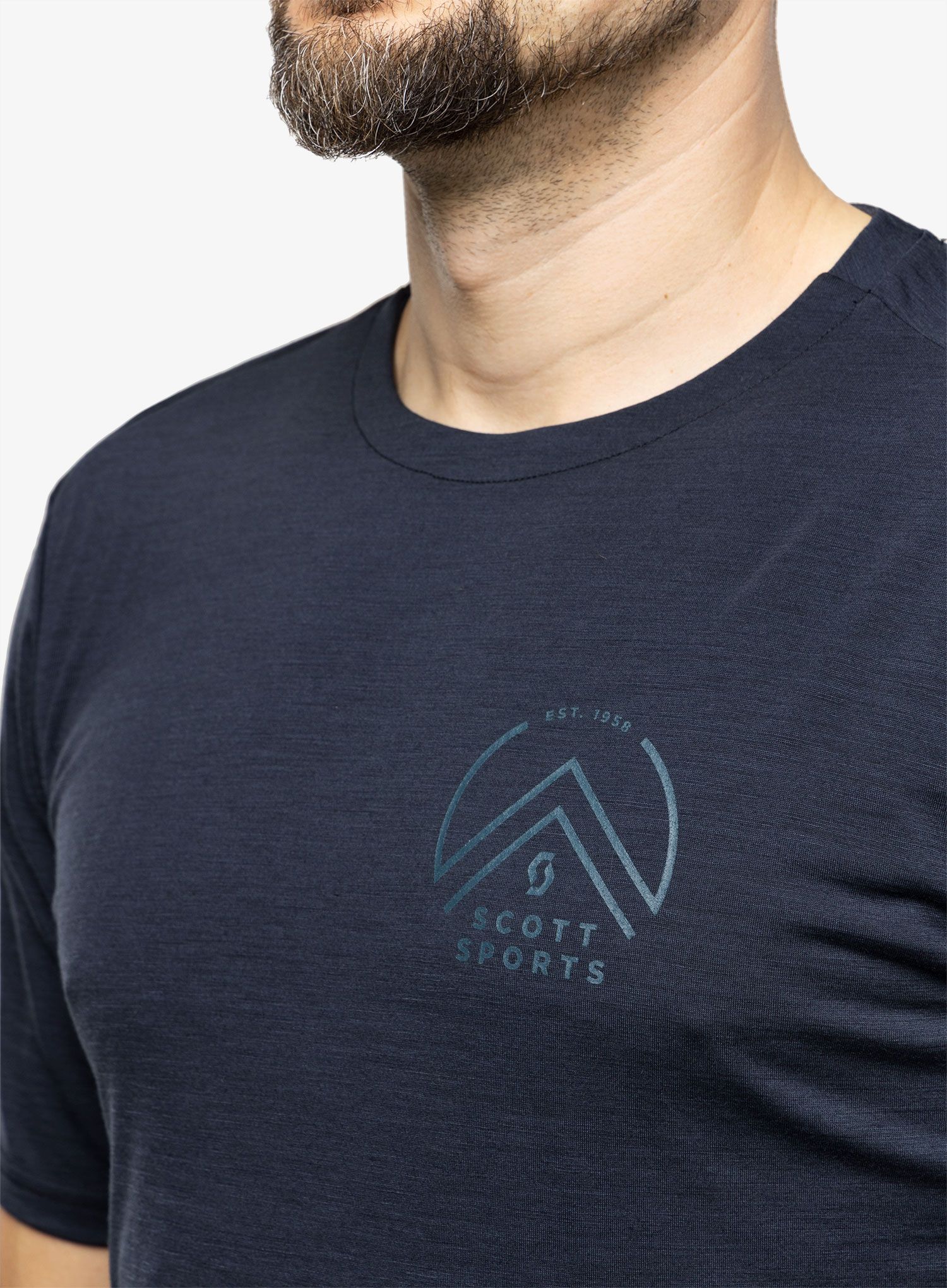 Merino triko SCOTT Shirt Defined Merino Tech S/S - dark blue
