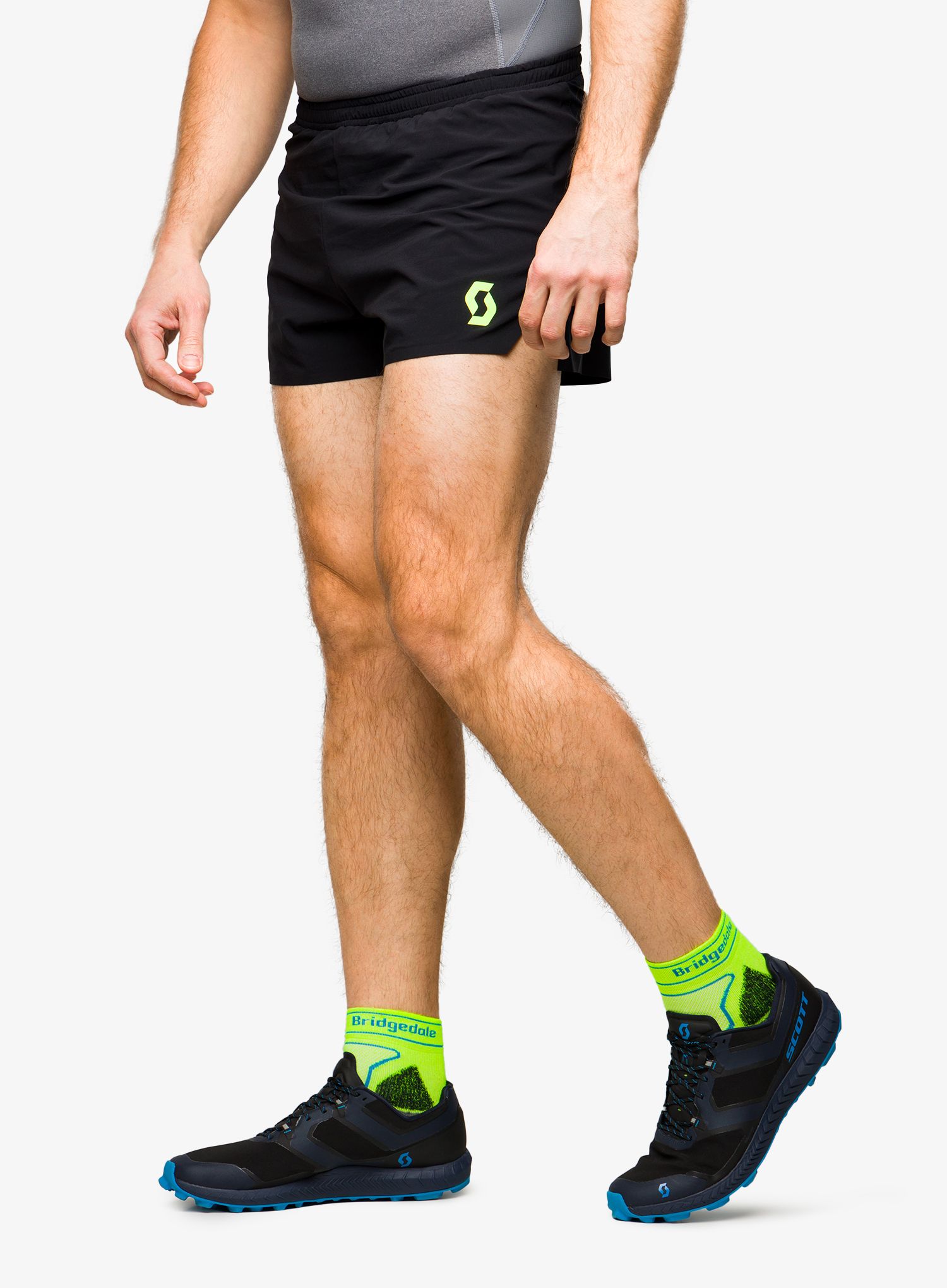 Běžecké kraťasy SCOTT Split Shorts RC Run - black/yellow