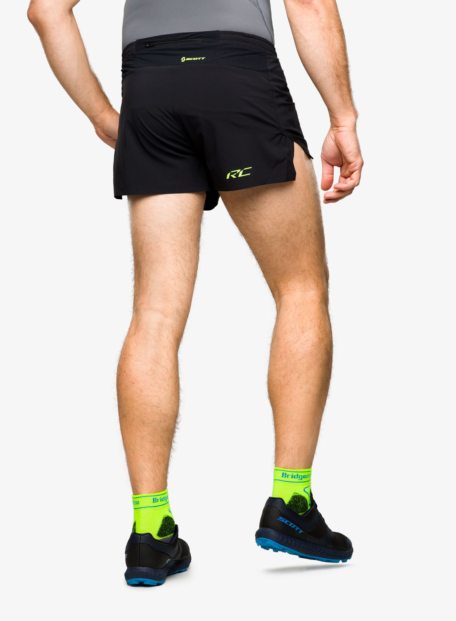 Běžecké kraťasy SCOTT Split Shorts RC Run - black/yellow