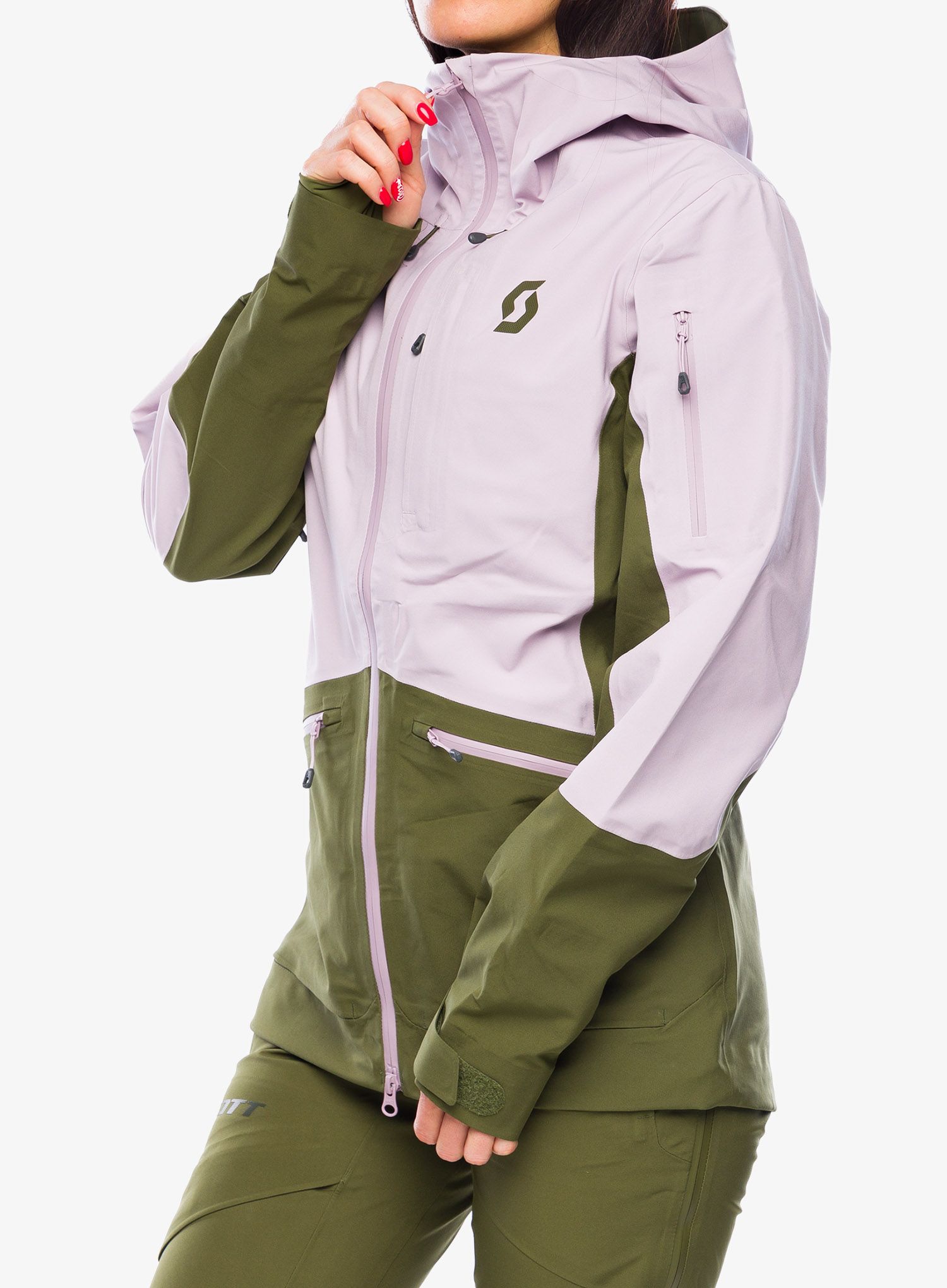 Dámská bunda SCOTT Vertic 3L Jacket - cloud pink/fir green