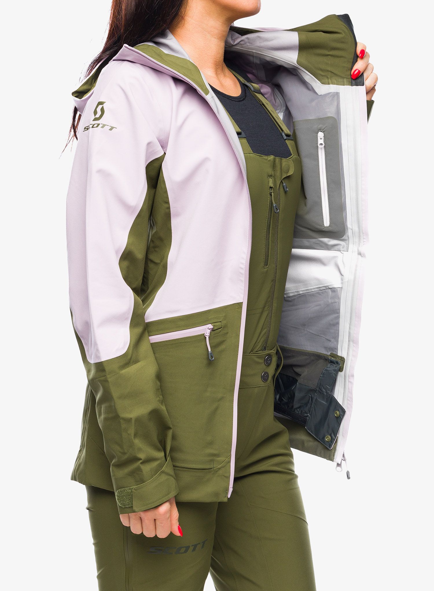 Dámská bunda SCOTT Vertic 3L Jacket - cloud pink/fir green