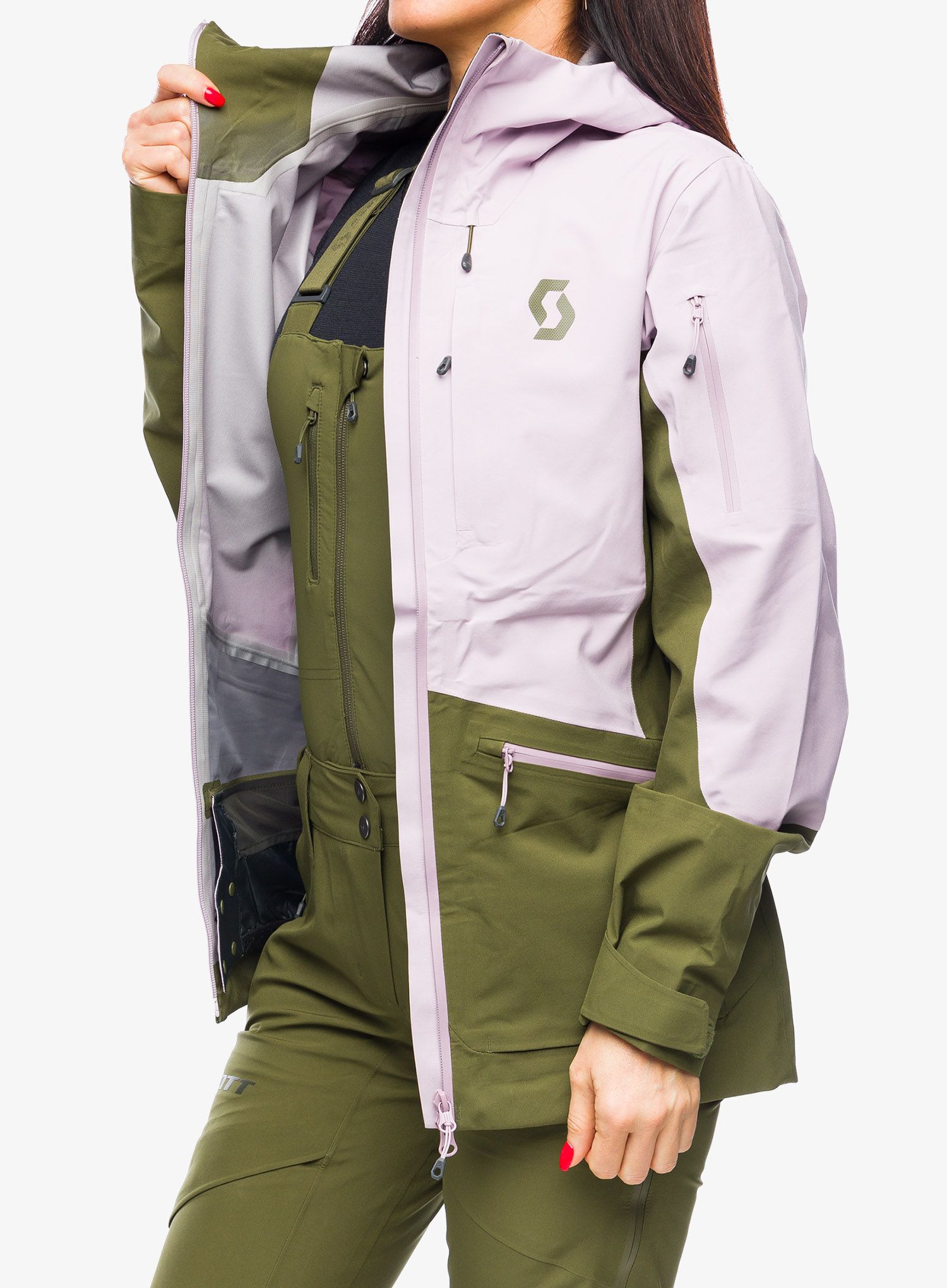 Dámská bunda SCOTT Vertic 3L Jacket - cloud pink/fir green