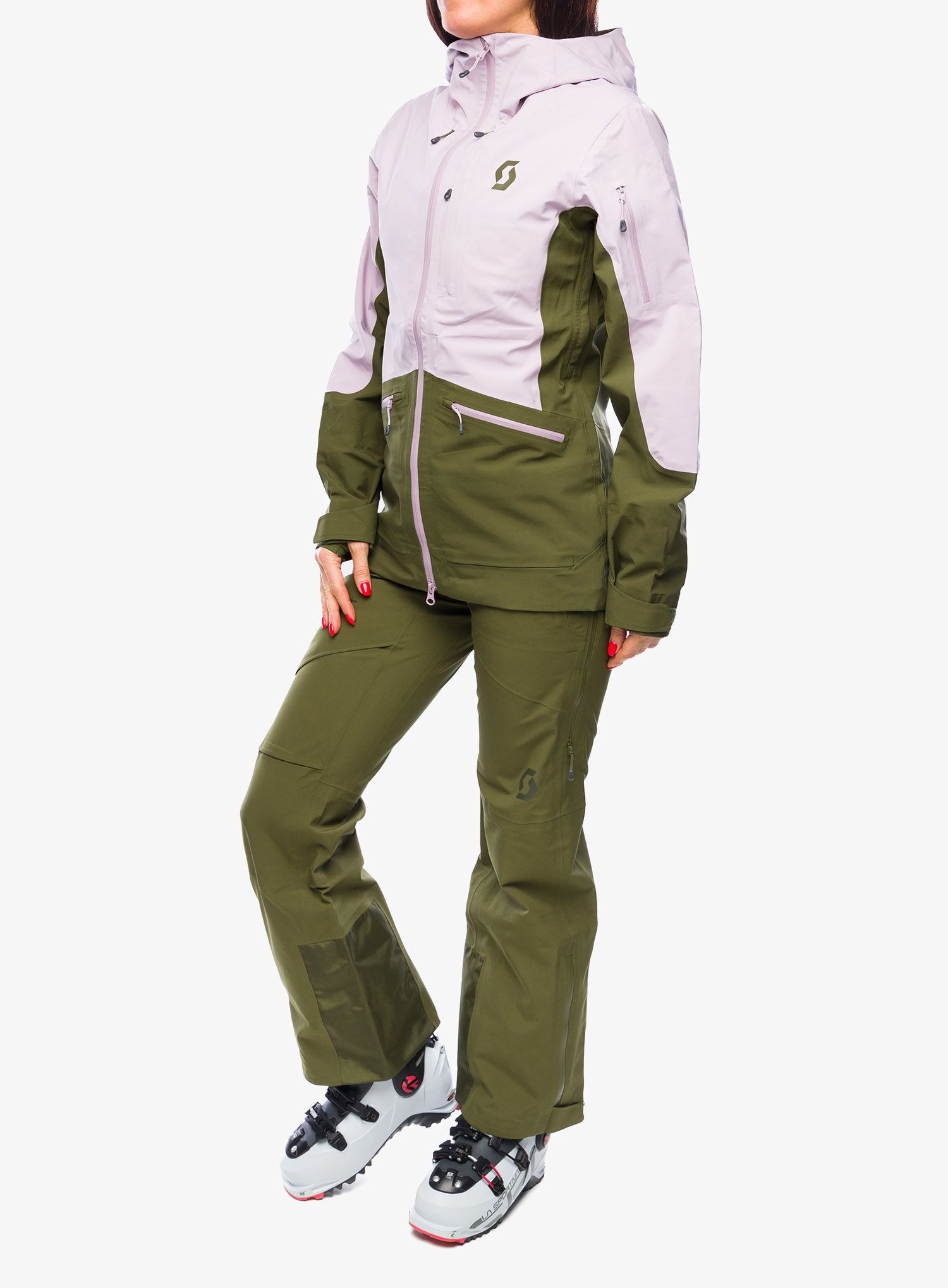 Dámská bunda SCOTT Vertic 3L Jacket - cloud pink/fir green