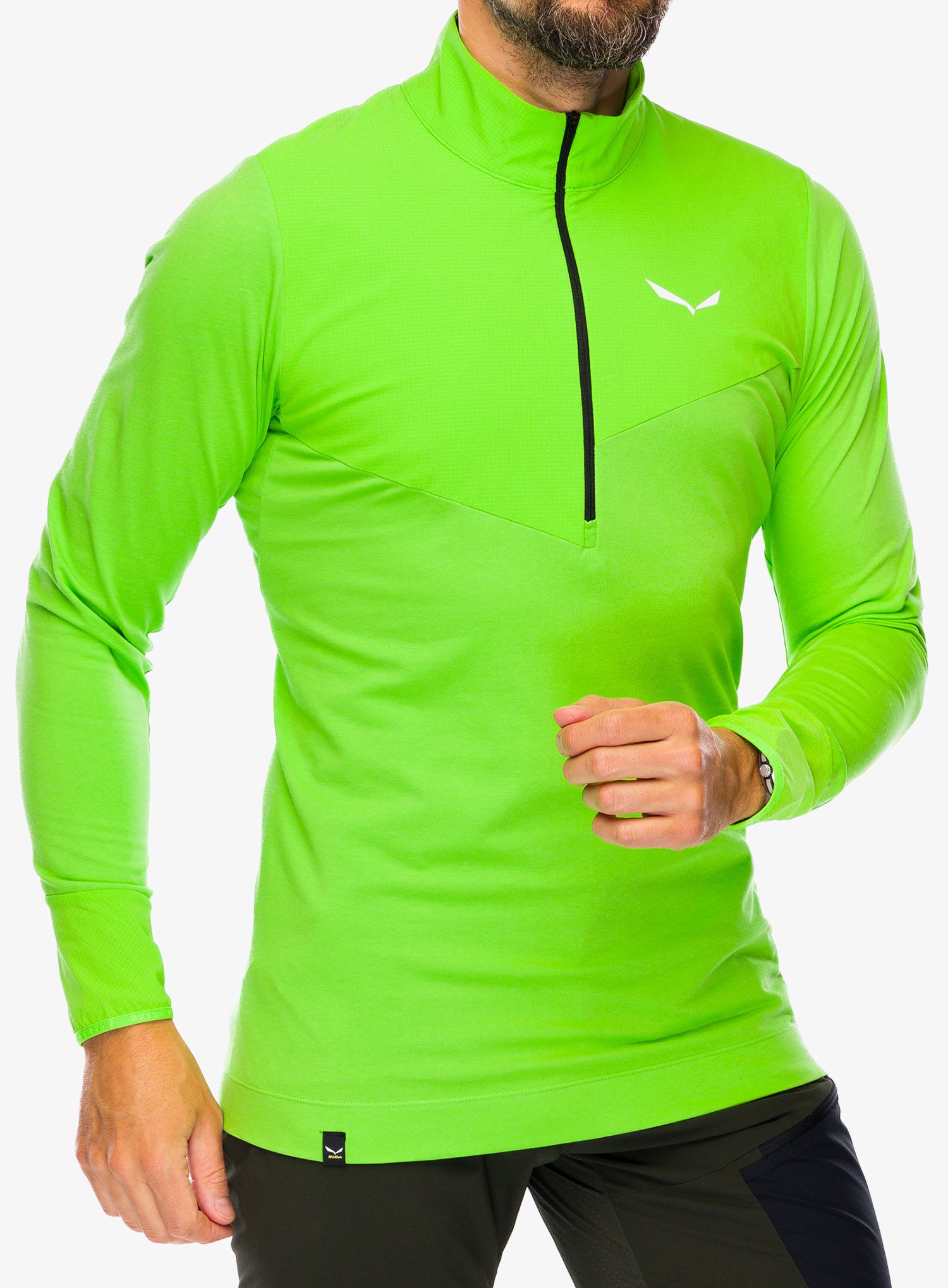Lezecká mikina Salewa Alpine Hemp Half Zip - pale frog