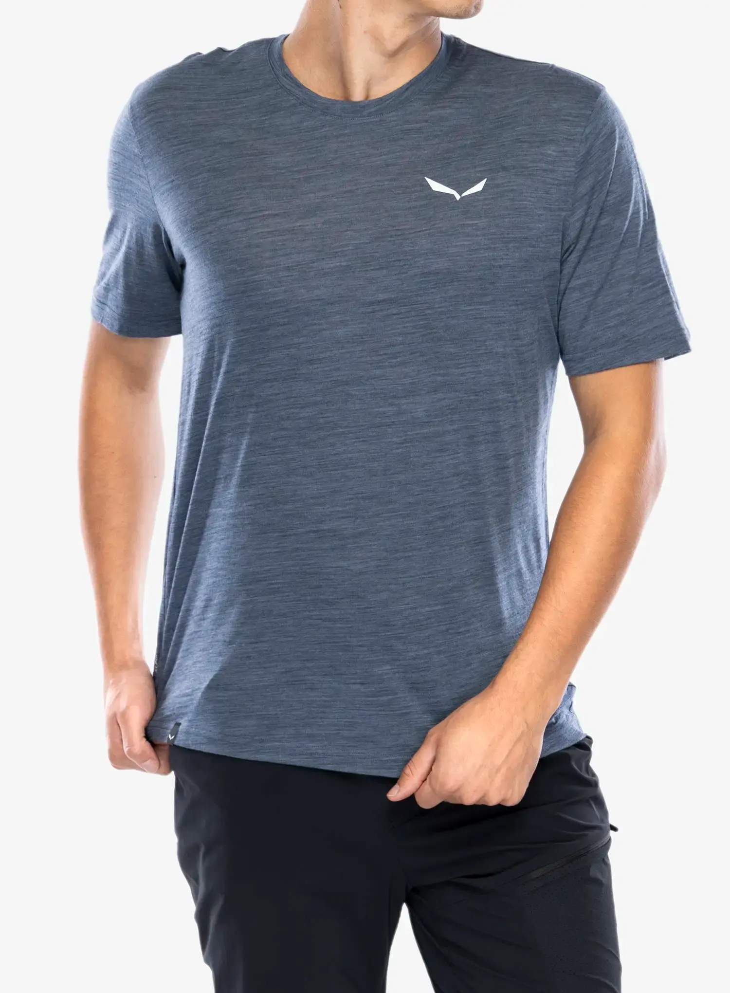 Merino triko Salewa Eagle Minilogo AM T-Shirt - dark denim