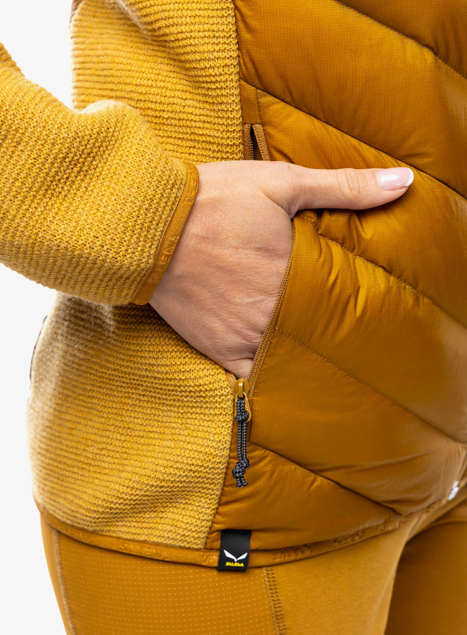 Hybridní bunda dámská Salewa Fanes Sarner/RDS Down Hybrid Jacket - golden brown