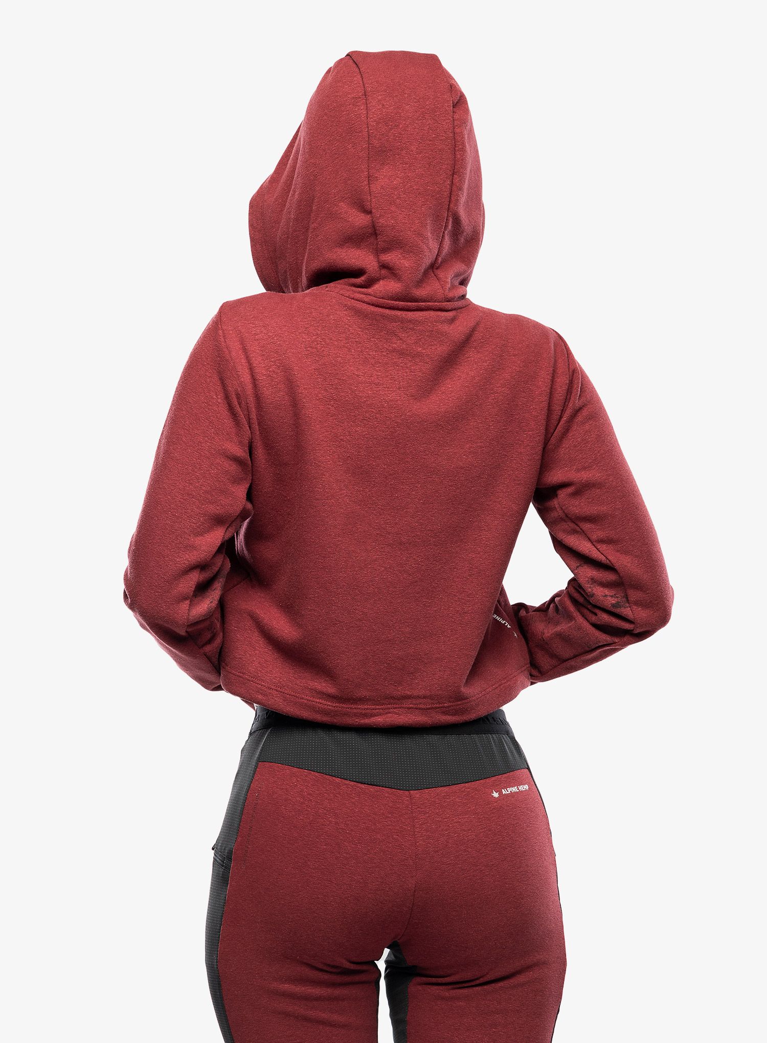 Dámská mikina s kapucí Salewa Lavaredo Hemp Crop Hoodie - syrah