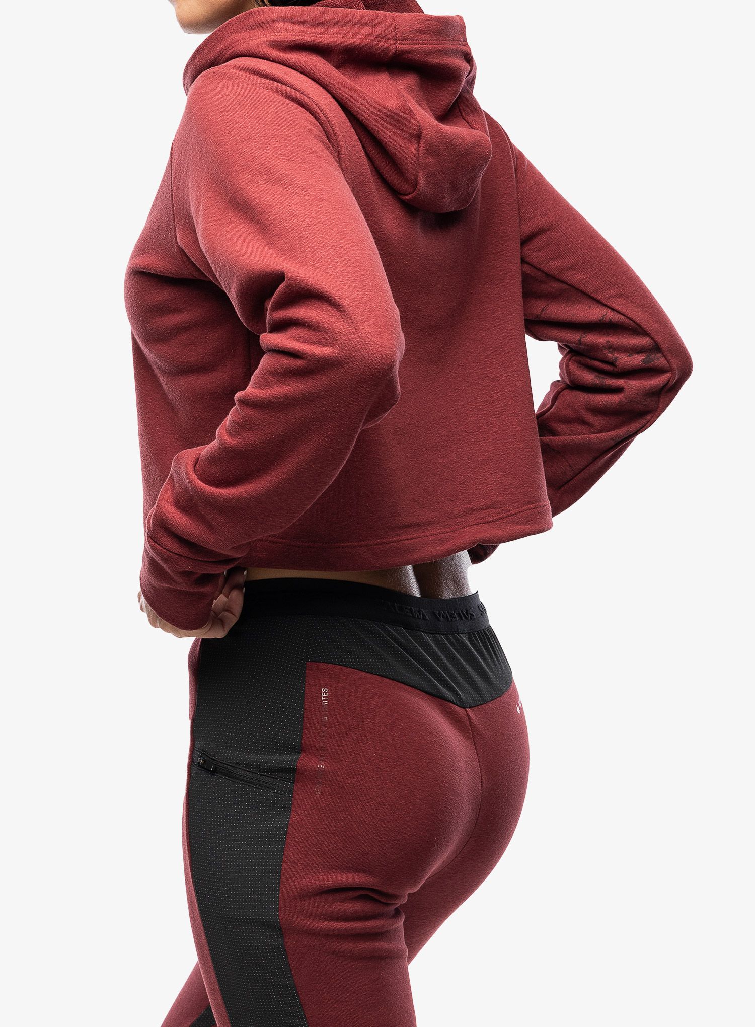 Dámská mikina s kapucí Salewa Lavaredo Hemp Crop Hoodie - syrah