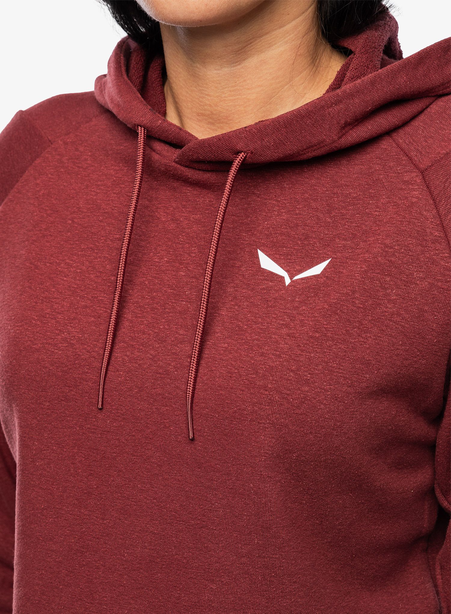 Dámská mikina s kapucí Salewa Lavaredo Hemp Crop Hoodie - syrah