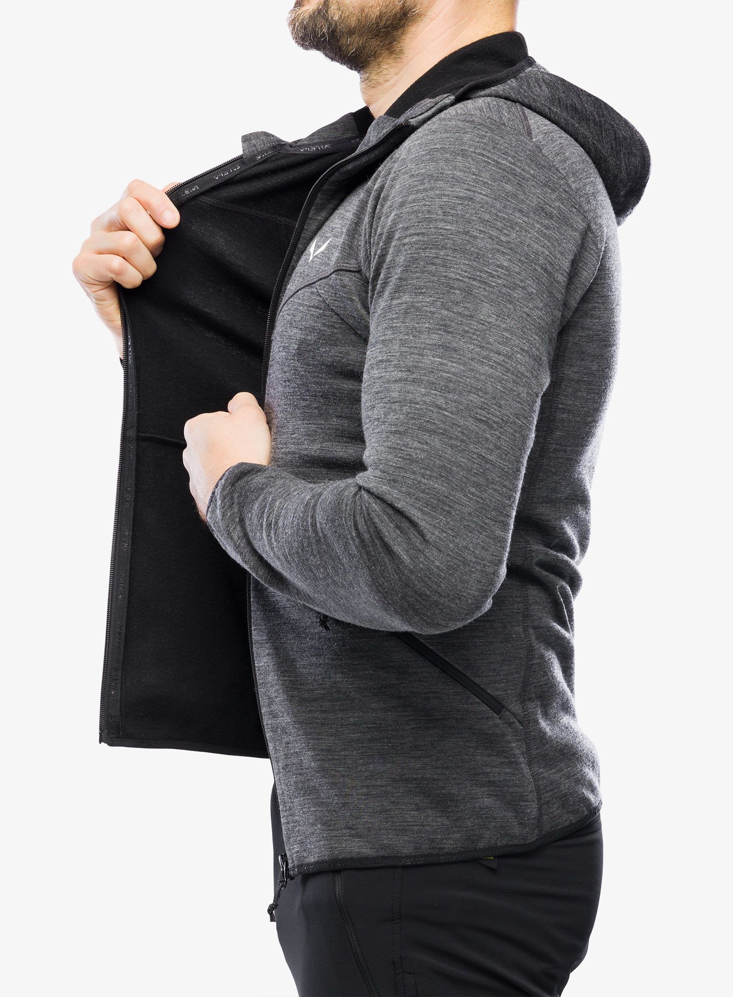 Pánská mikina Salewa Nuvolao Alpine Wool Jacket - black out