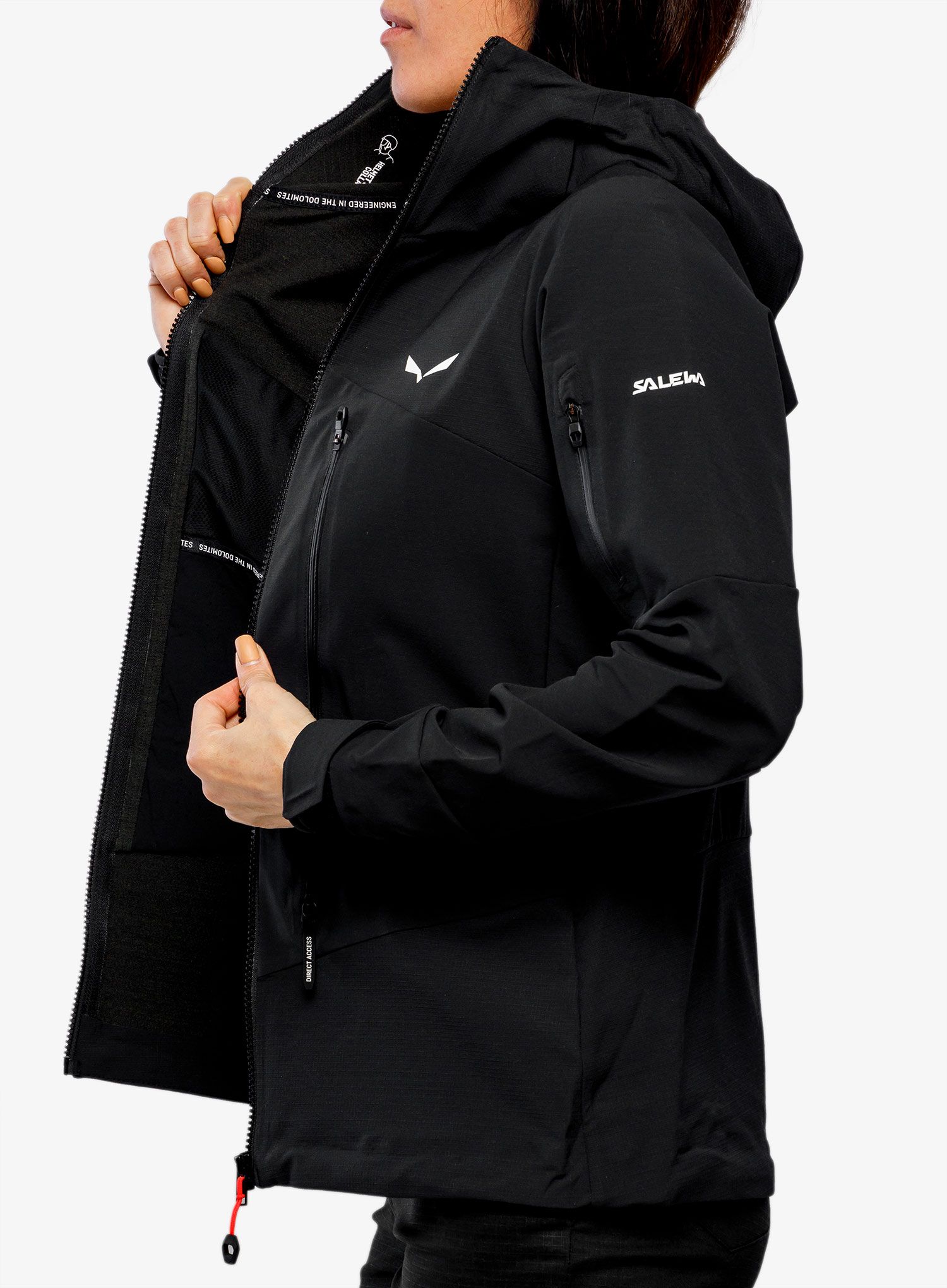Dámská softshellová bunda Salewa Ortles DST Jacket - black out