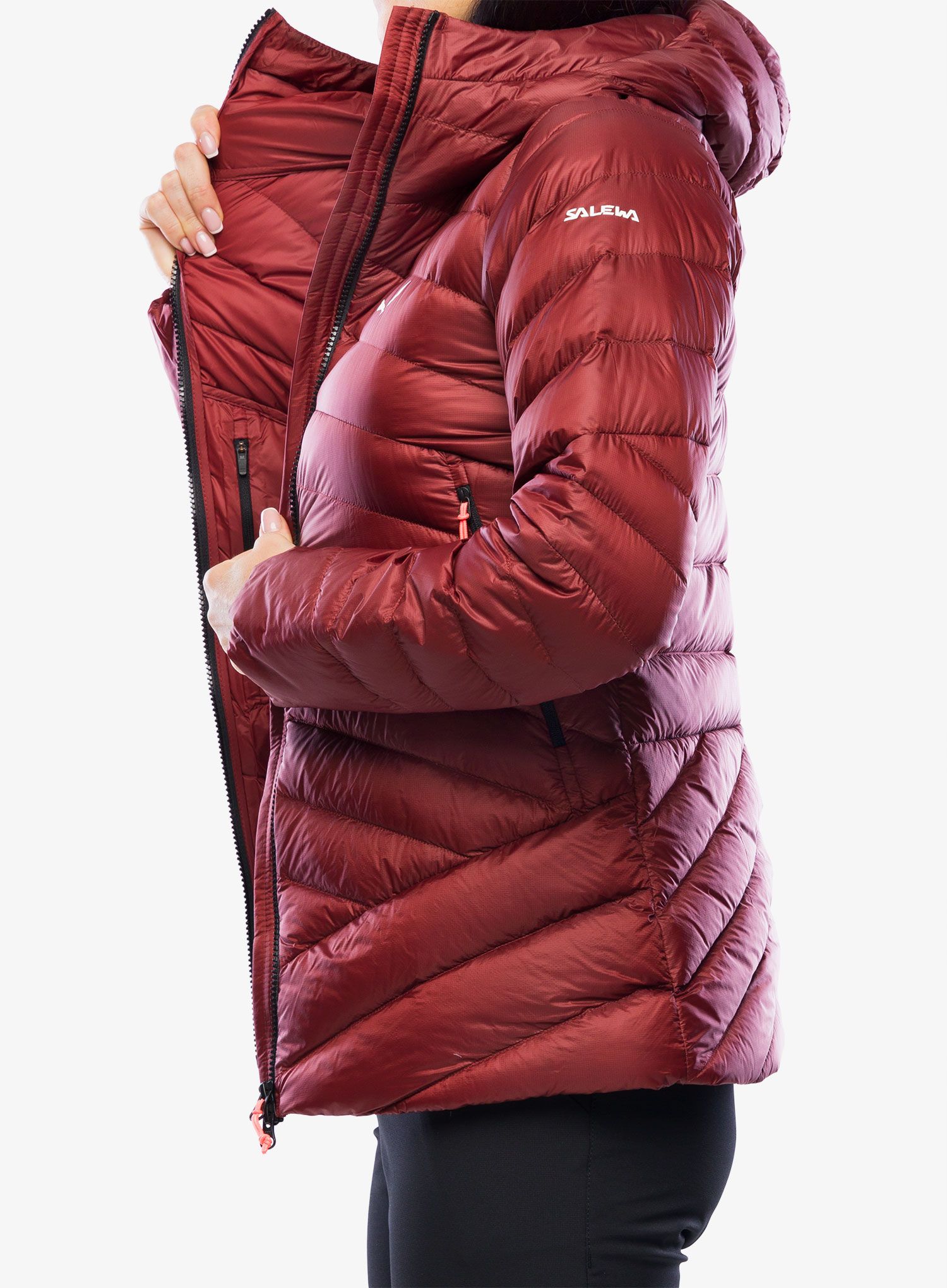 Dámská péřová bunda Salewa Ortles Med 3 RDS Dwn Jacket - syrah/syrah