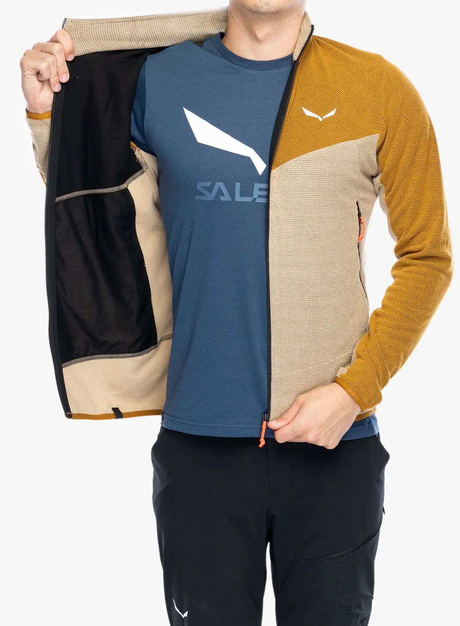 Fleece mikina Salewa Paganella Jacket  - brown/quicksand