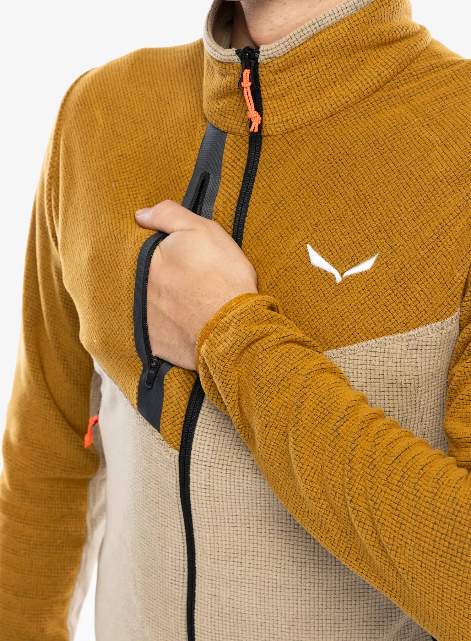 Fleece mikina Salewa Paganella Jacket  - brown/quicksand