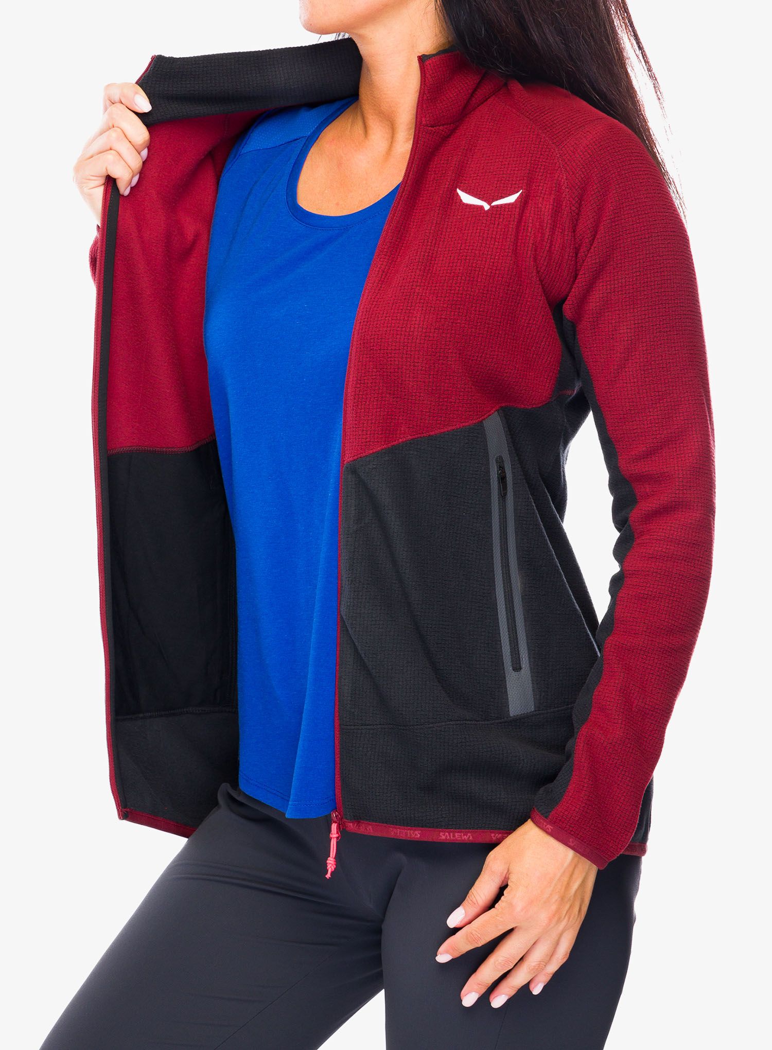 Dámská trekingová mikina Salewa Paganella Jacket - syrah/black out